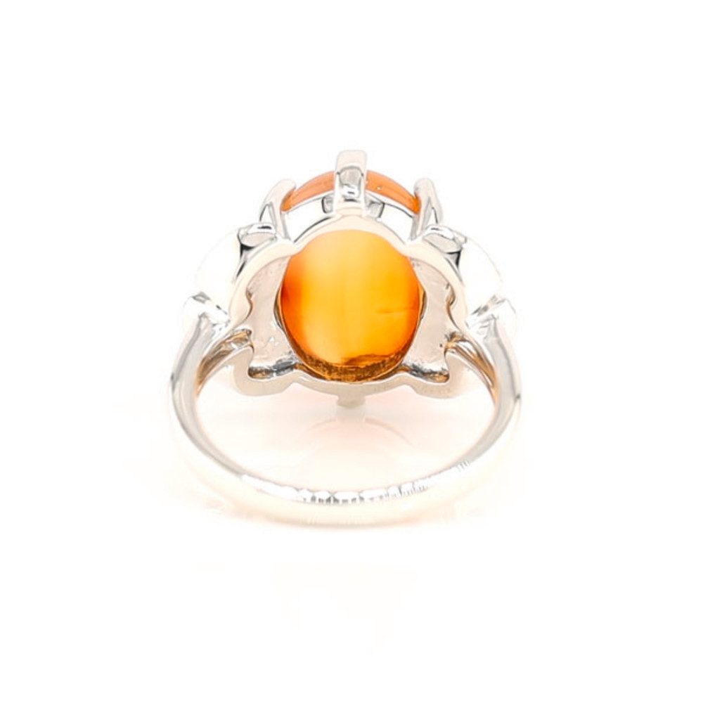Cavill Silberring Karneol-Silberring 5,44 ct Oval mit Markasit in 925 Sterling Silber (1-tlg)
