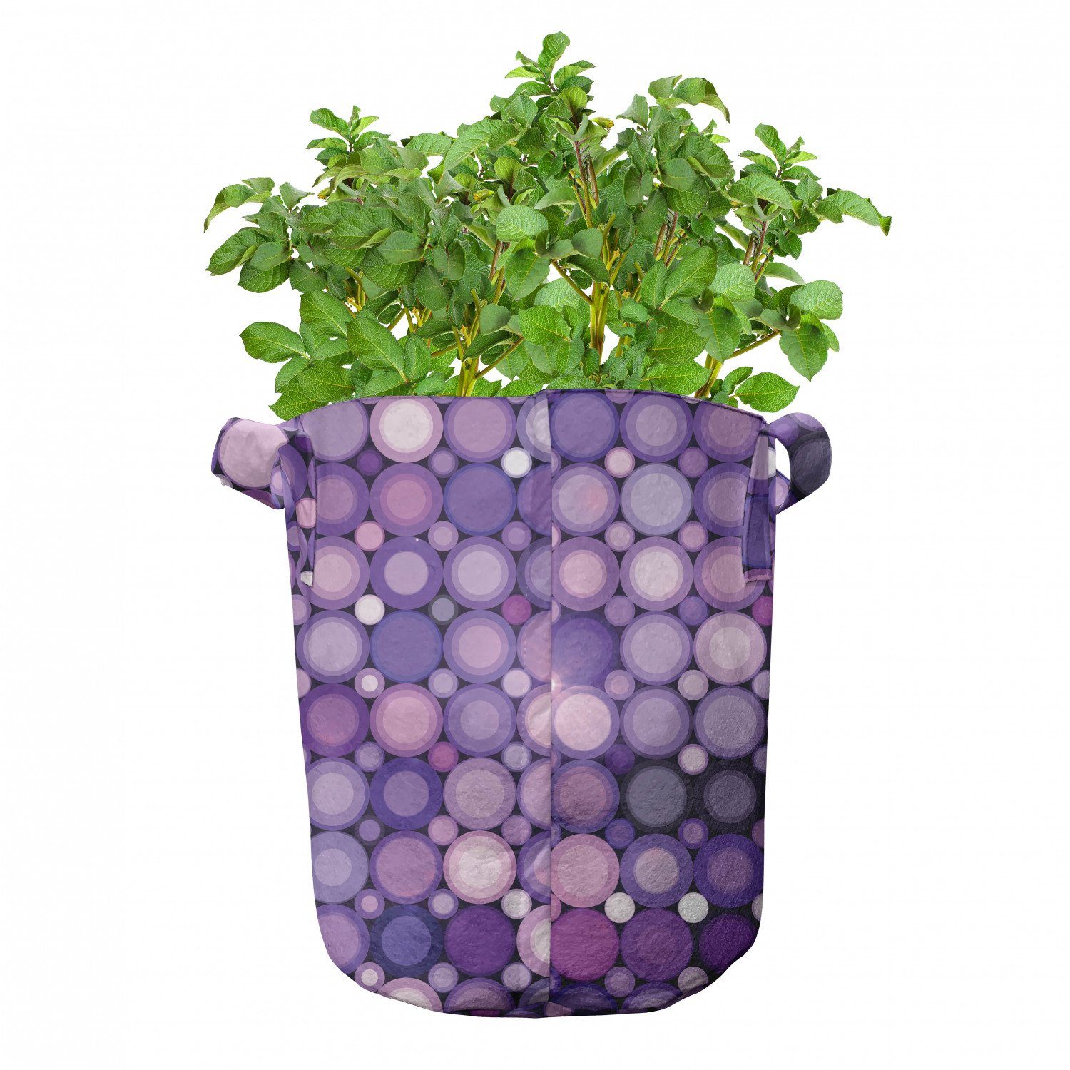 für Stofftöpfe Kreise mit Modern Pflanzen, Geometrische Griffen hochleistungsfähig Pflanzkübel Abakuhaus Violet