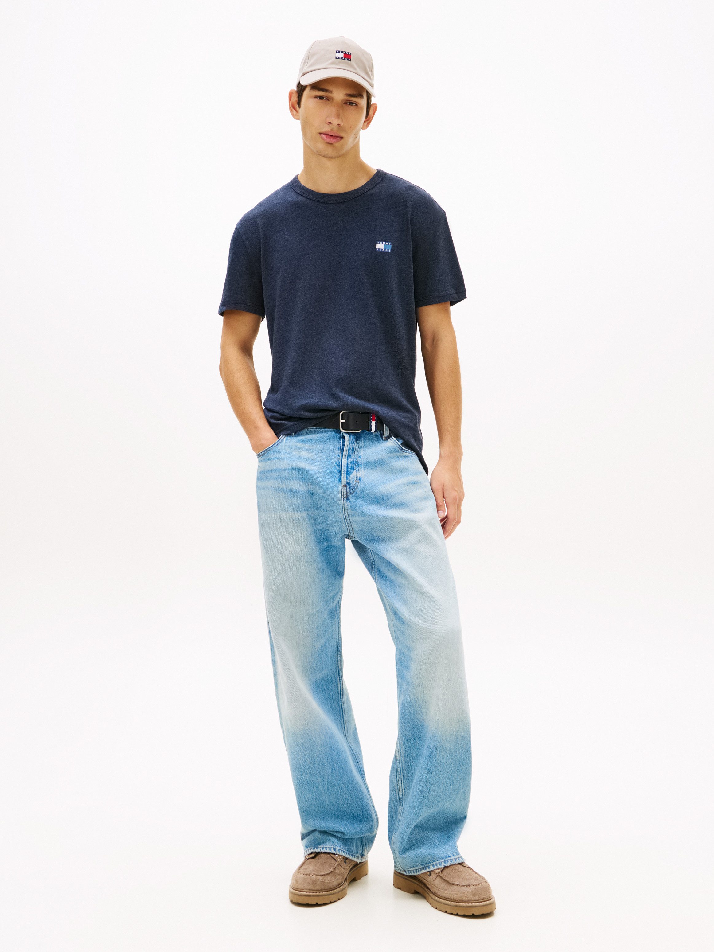 Tommy Jeans T-Shirt TJM REG BADGE Rundhals, Jersey, meliert, regular fit – Bild 5 von 5