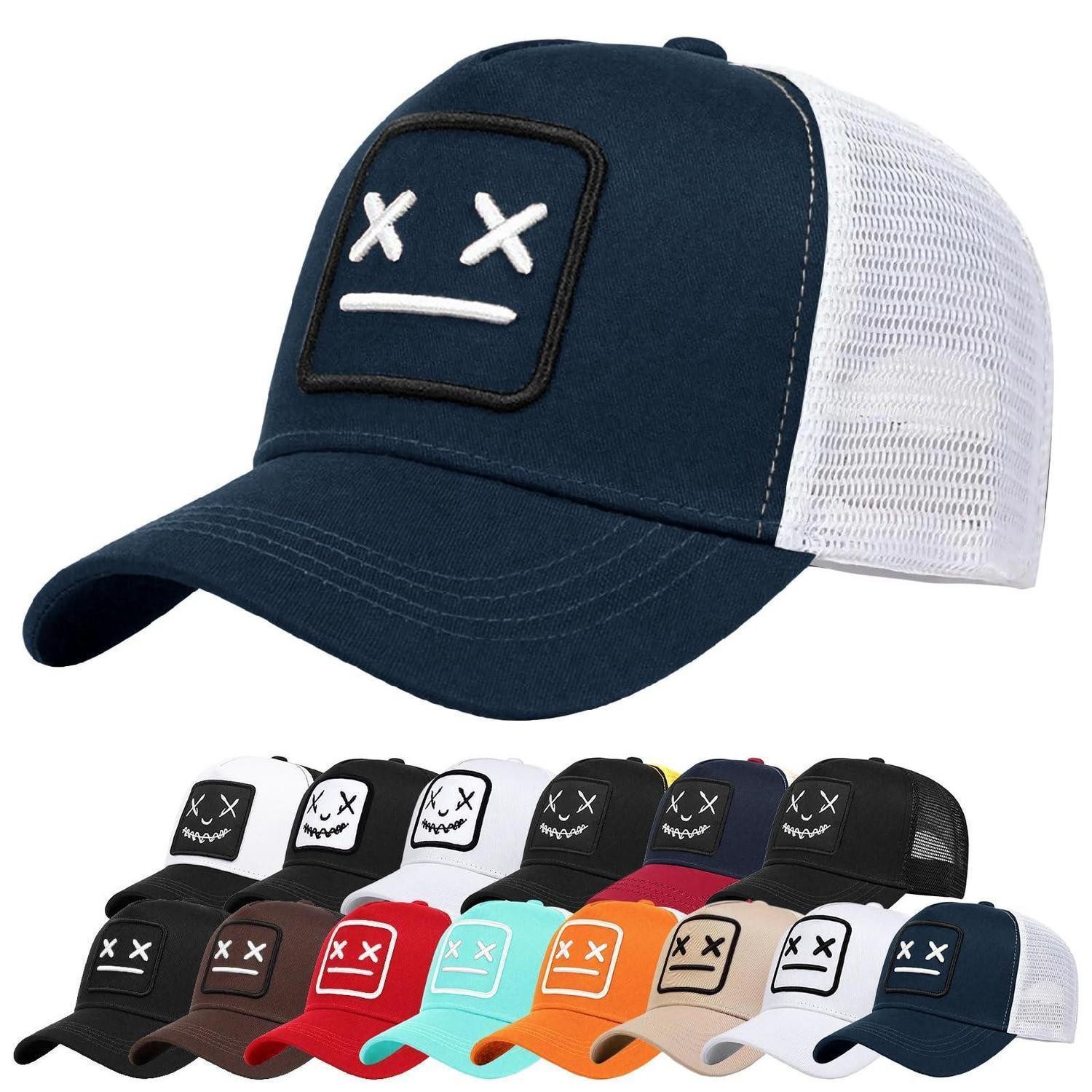 Baseball Cap Baseballcap Herren Stickerei Netzrückseite UV Marine Einheitsgröße