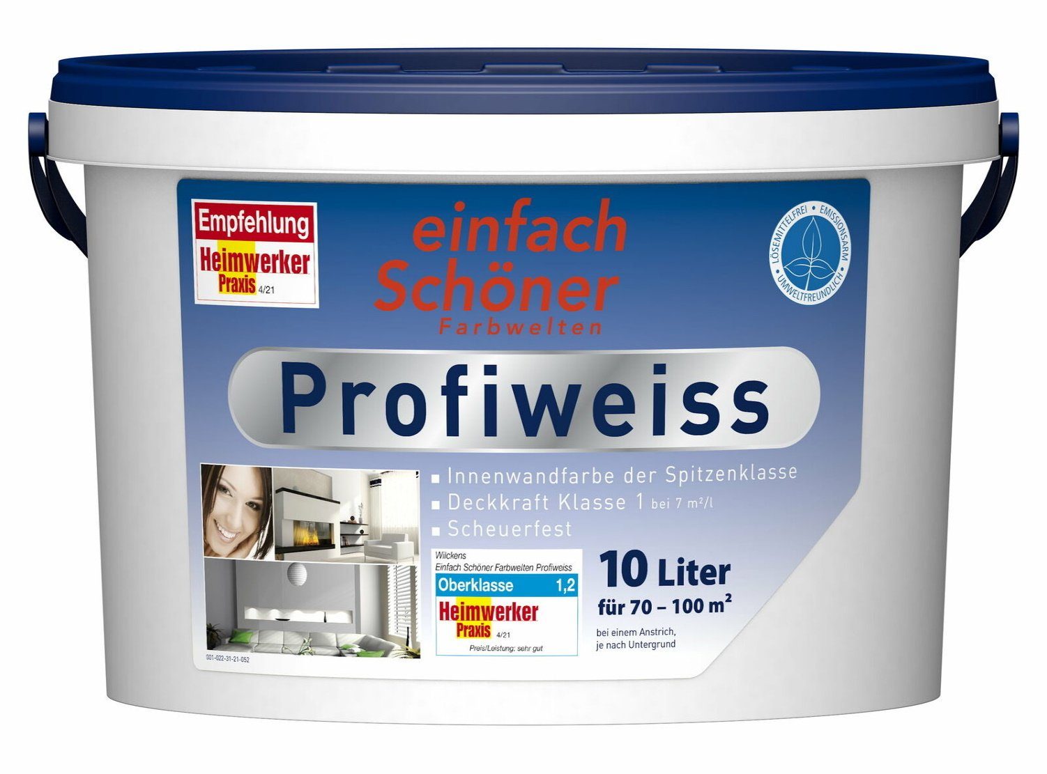 Wilckens Farben Wand- und Deckenfarbe 10 Liter Profiweiss Wandfarbe Weiss