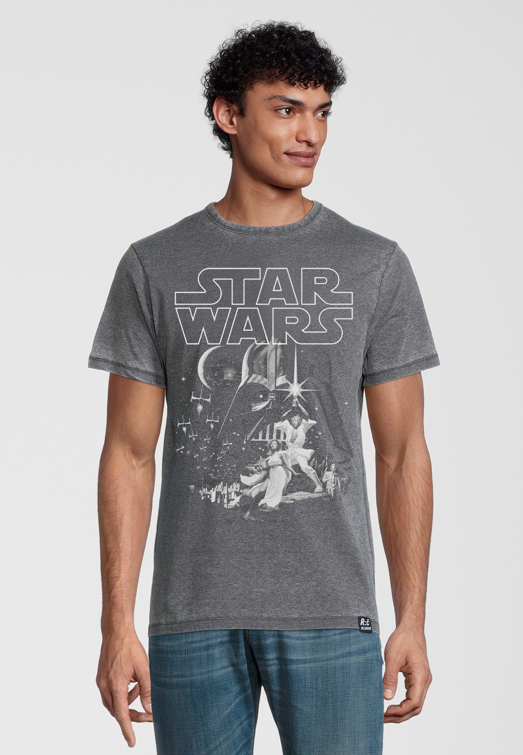 Recovered T-Shirt Star Wars Tonal Classic Poster Washed GOTS zertifizierte Bio-Baumwolle