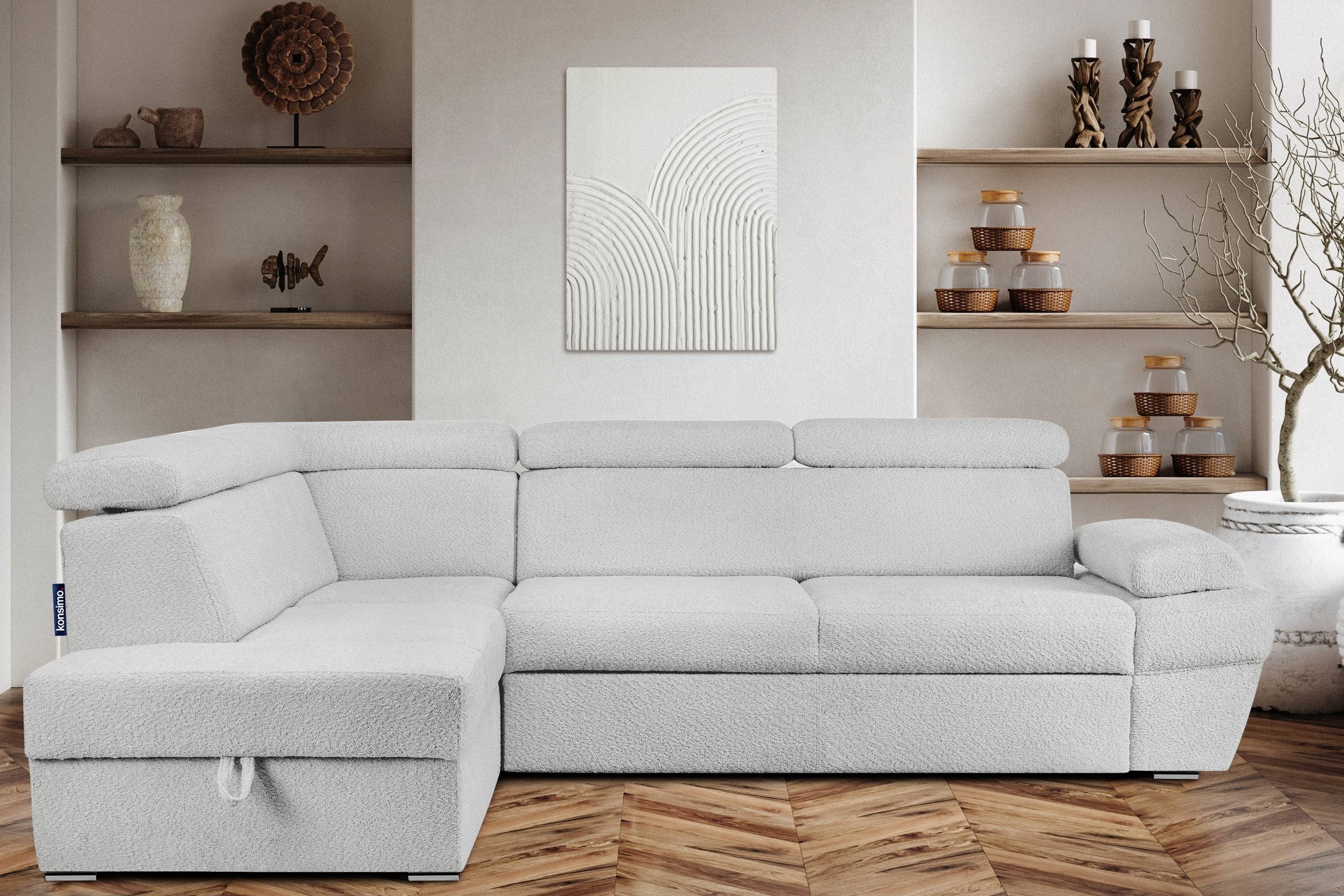 KONSIMO® Ecksofa RATLO Ecksofa, mit Bettfunktion günstig online kaufen