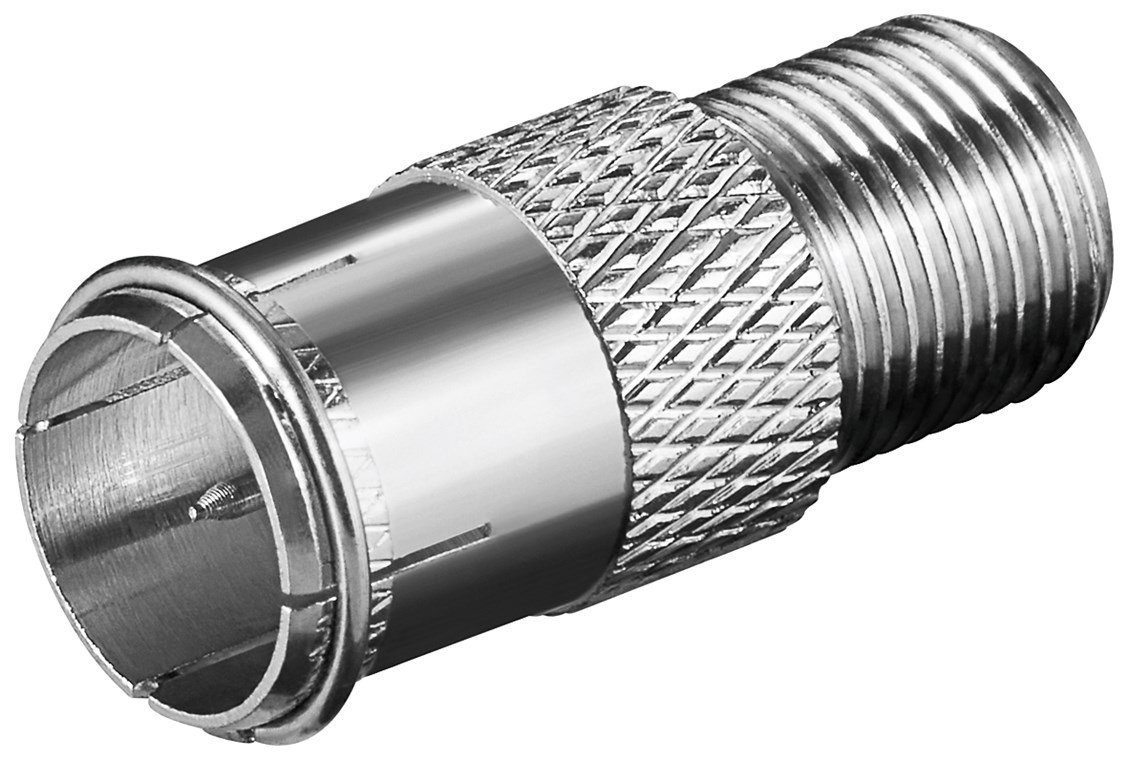 Goobay Koax-Kabelverbinder goobay Verbinder F Quick Stecker auf F Kupplung aus Kupfer (Bulk)