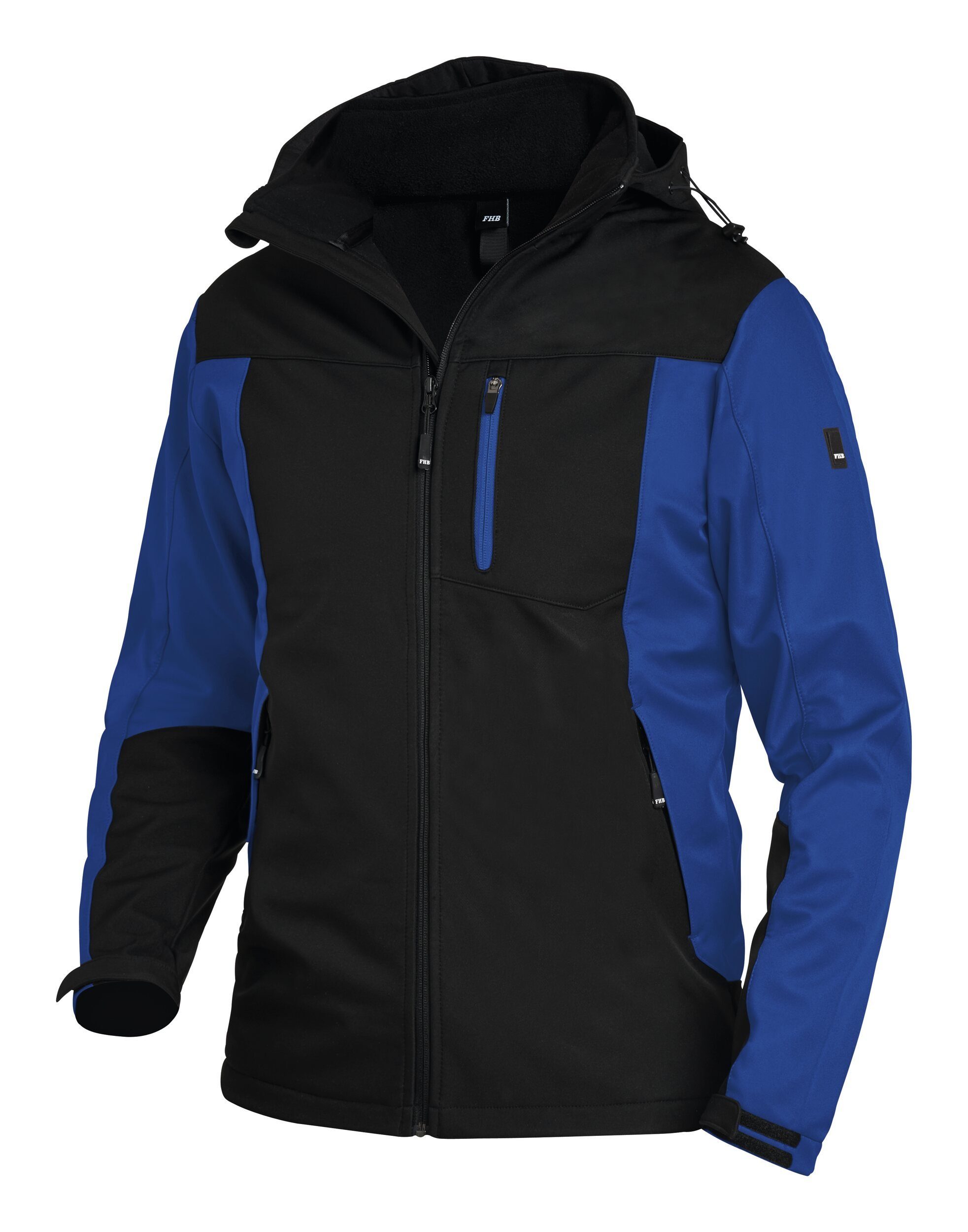 FHB Softshelljacke Jacke Jannik, Softshell, Größe L, royalblau/schwarz