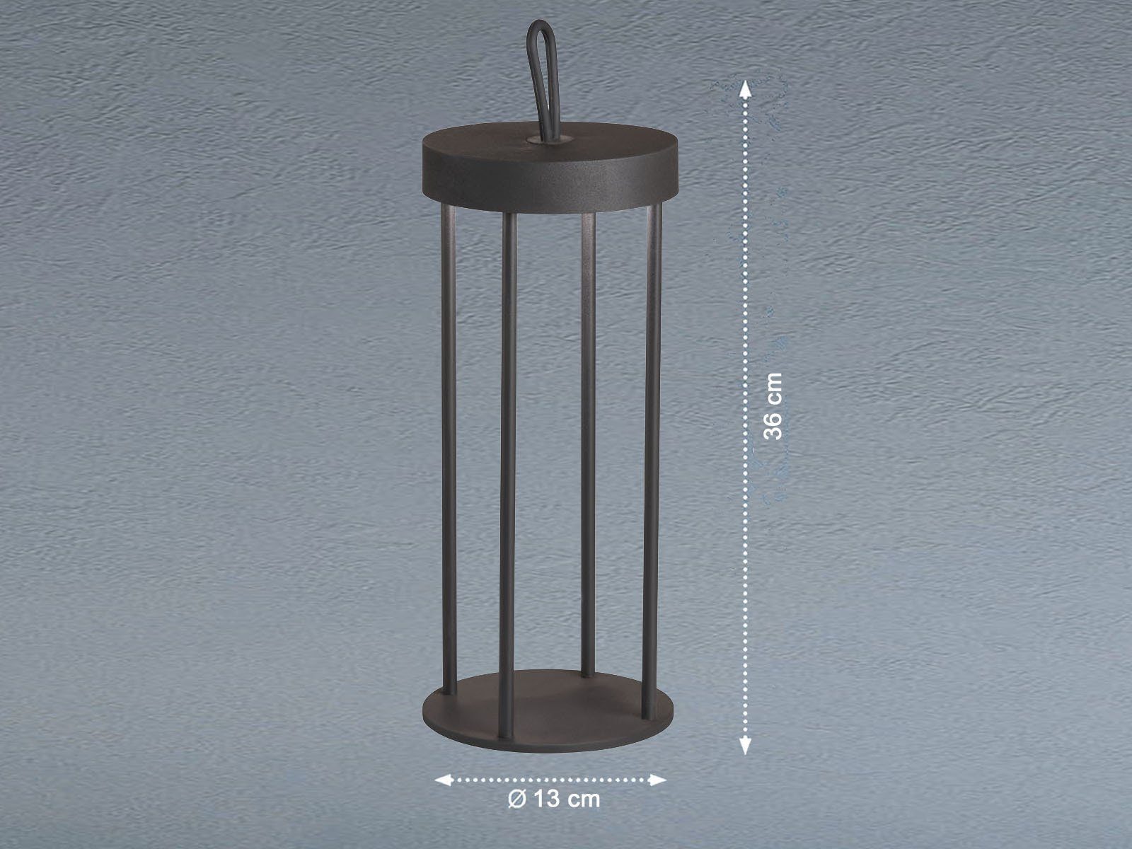 easy! BY FHL LED Außen-Tischleuchte, USB-Ladefunktion, LED fest integriert, Warmweiß, 2er SET Outdoor Tischlaternen IP 44 Schutzklasse - Akku USB aufladbar