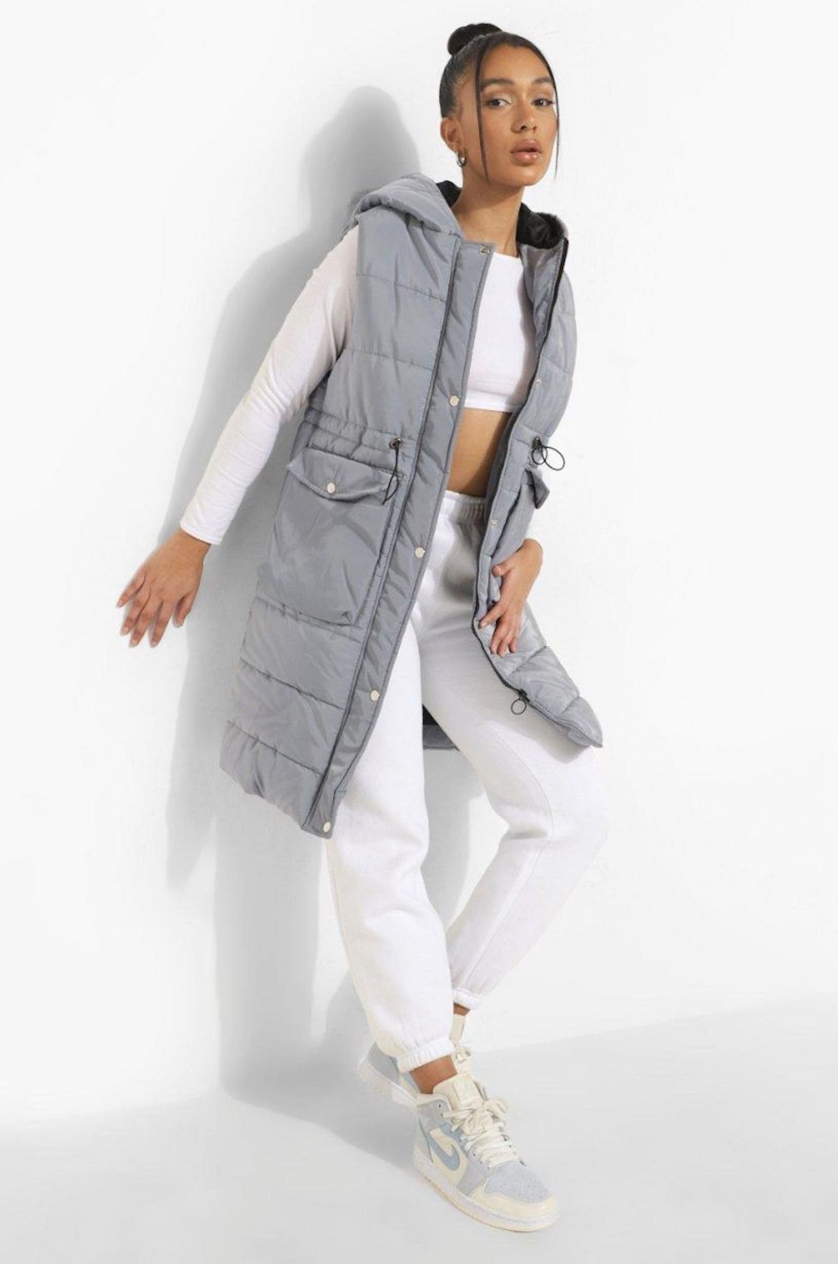 Worldclassca Longweste Worldclassca STEPPWESTE LANG KAPUZE ÄRMELLOS OURDOOR günstig online kaufen