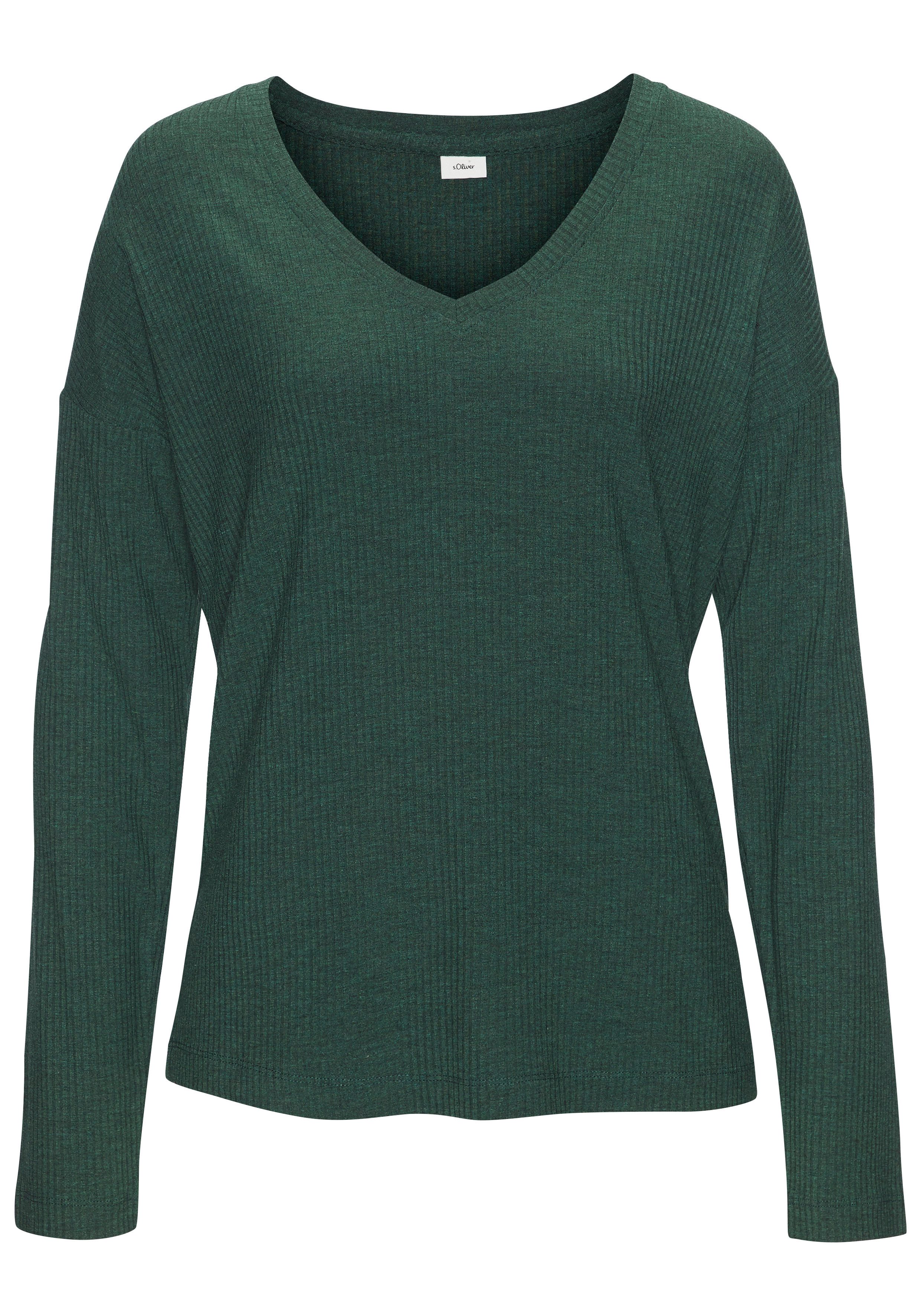 s.Oliver Pyjamaoberteil aus weicher Rippqualität günstig online kaufen