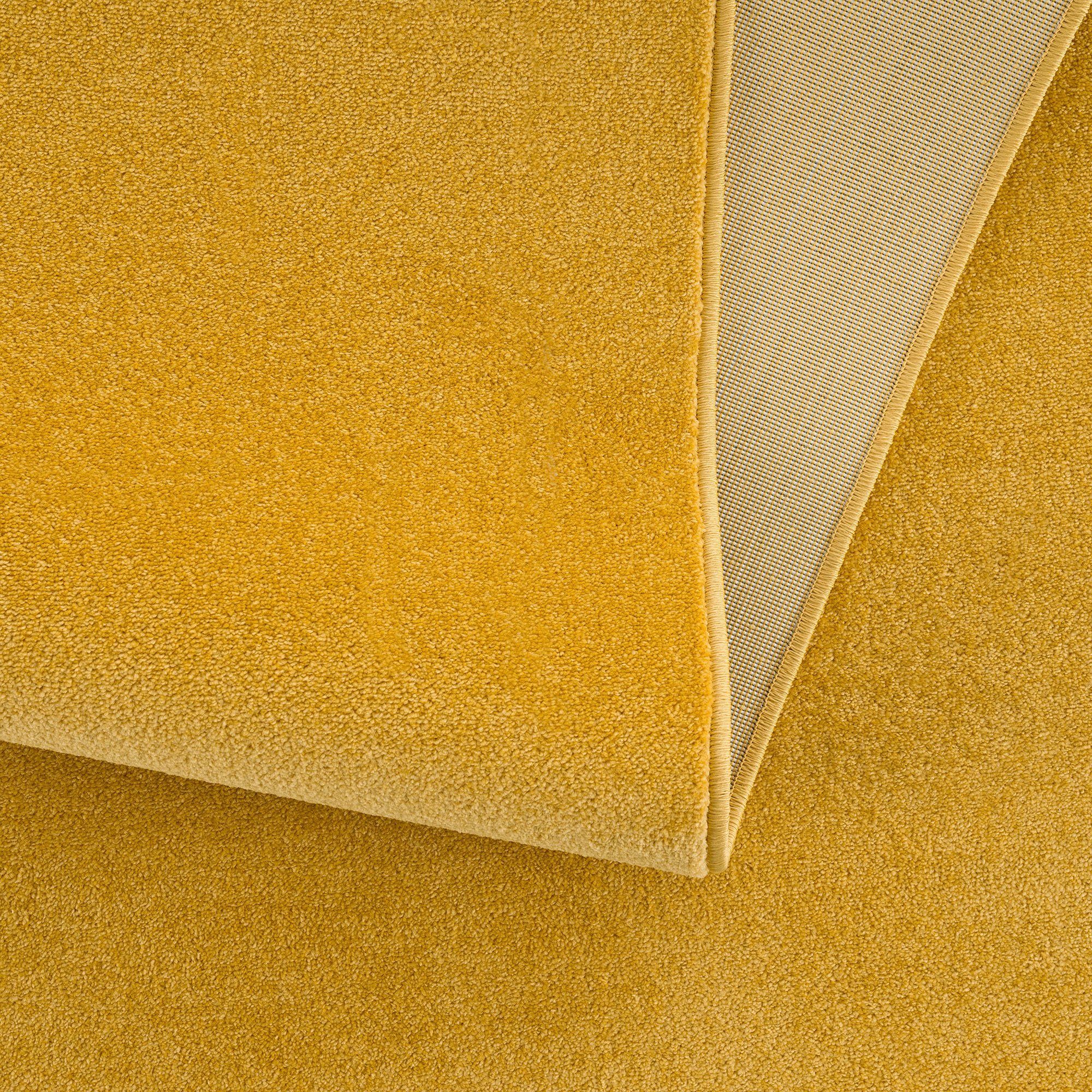 Teppich Uni, Sanat, Kurzflorteppich, große robuster 13 Höhe: rechteckig, Farbauswahl gelb mm
