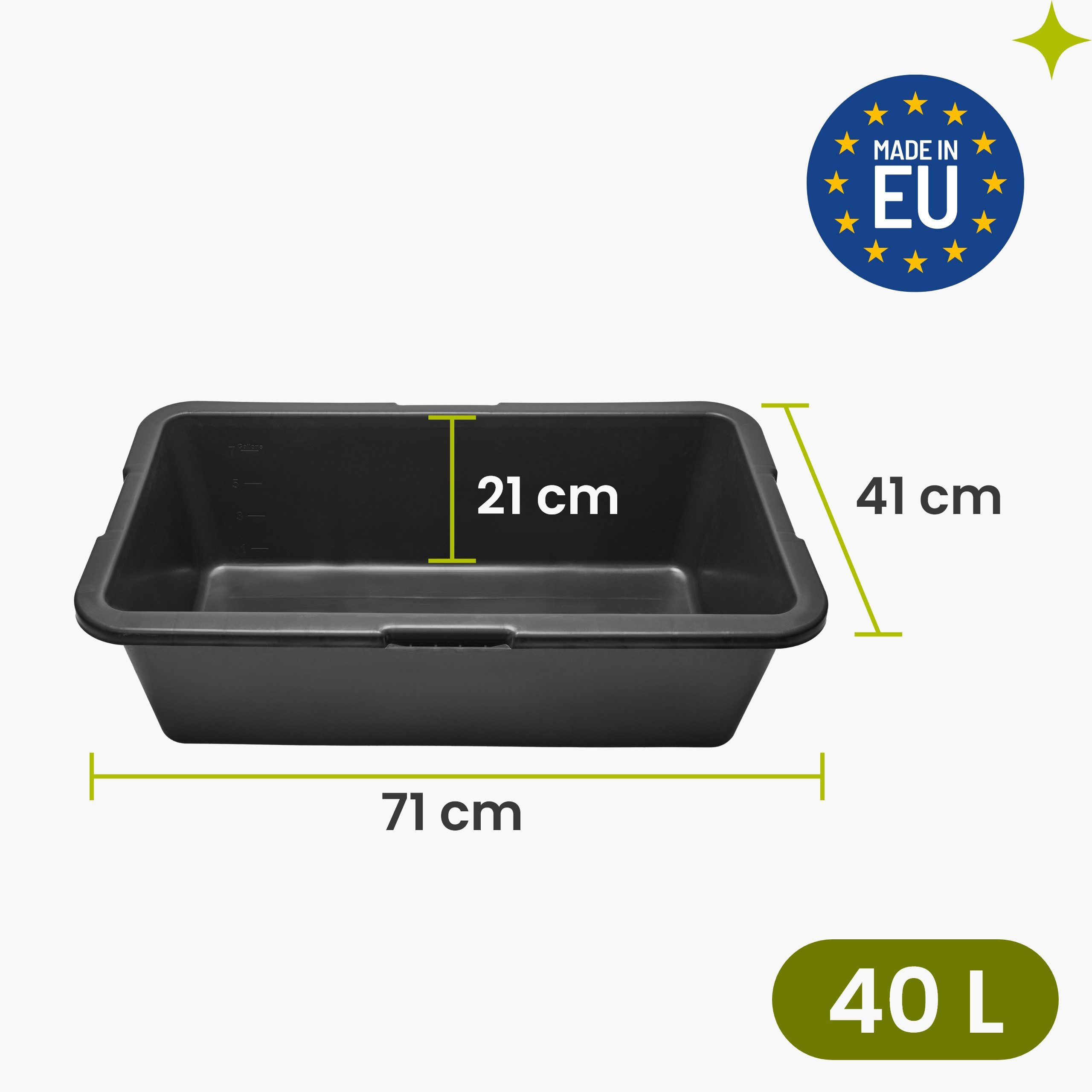 Garronda Mörtelkasten Rechteckig Mörtelkübel Kunststoffwanne stabile Maurerkübel GD-0169, (1-tlg., 1), Mischen von Beton, Mörtel, Gips, Kleber, Sand, Erde, Wasser, Schutt