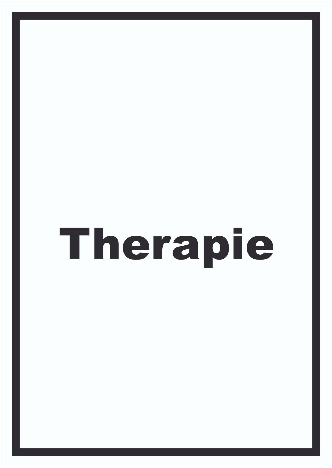 HB-Druck Hinweisschild Therapie Schild mit Text Raum Behandlung hochkant, wetterfest, stabil, UV-beständig, kratzfest