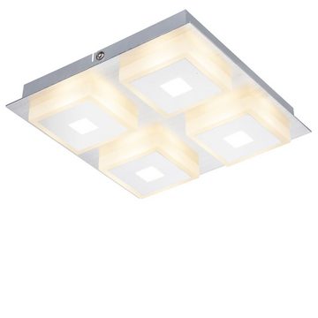 etc-shop LED Deckenleuchte, LED-Leuchtmittel fest verbaut, Warmweiß, Deckenleuchte Deckenlampe 4-Flammig Wohnzimmer Aluminium