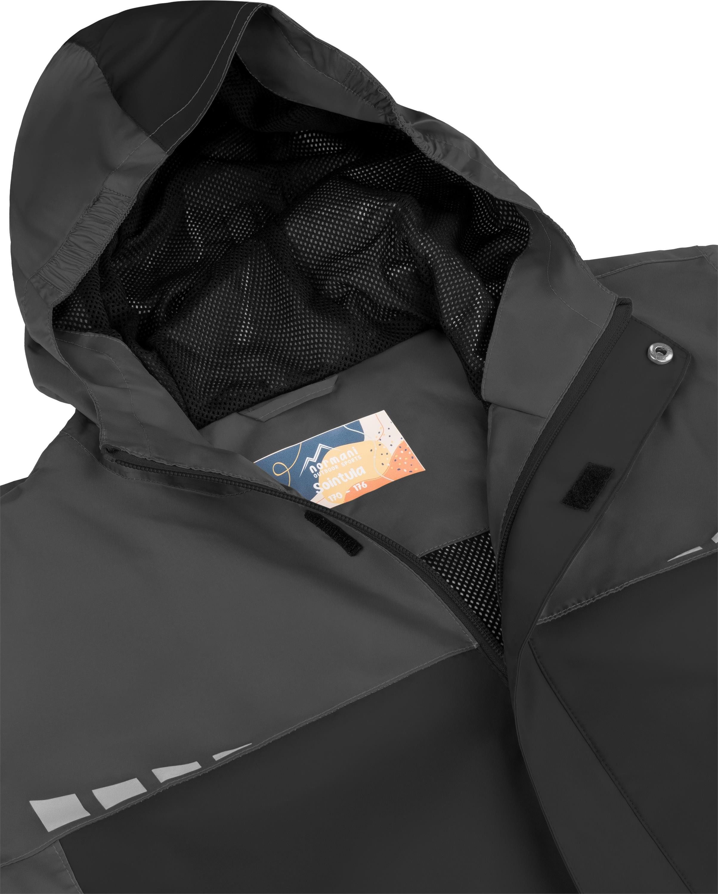 normani Regenjacke Kinder Regenjacke Sointula Ultraleichte Übergangsjacke mit Kapuze ungefütterte Unisex Sommerjacke