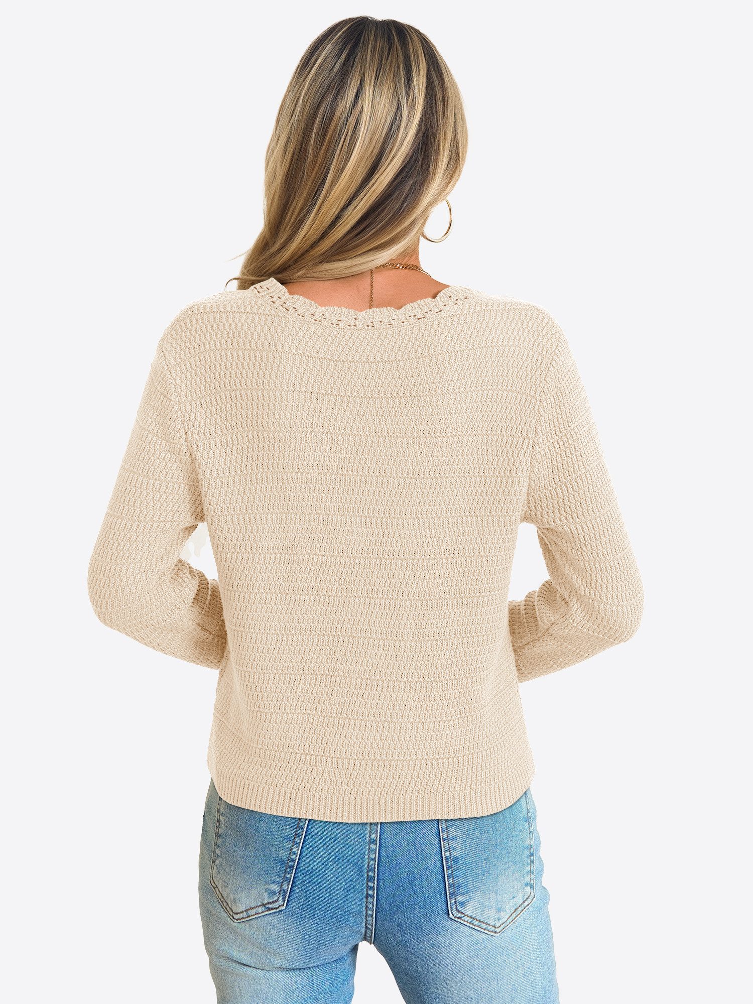 Imily Bela Cardigan Damen Langarm Strickjacke mit V-Ausschnitt (Packung, 1- günstig online kaufen