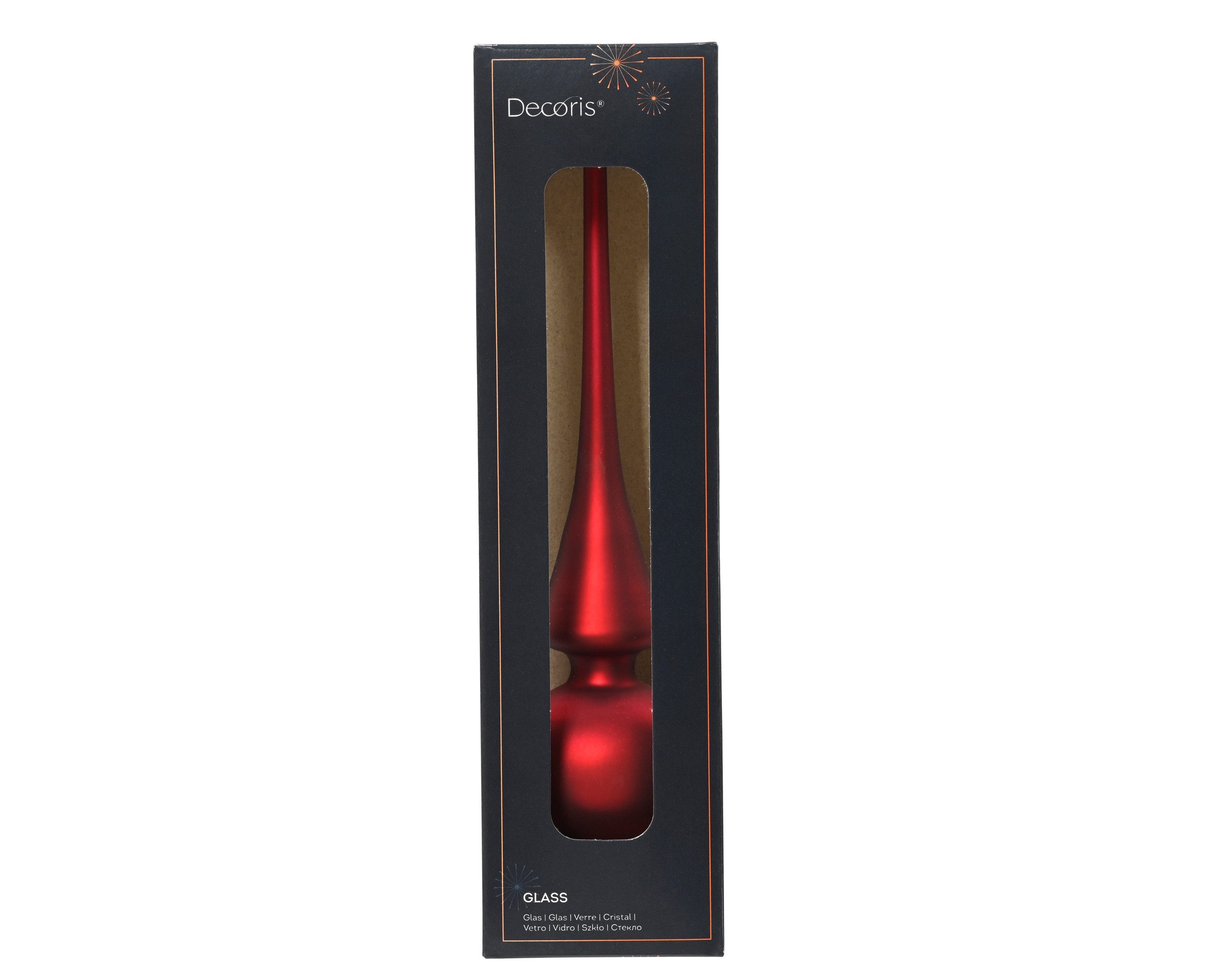 Kaemingk Christbaumspitze, Christbaumspitze Glas 26cm ochsenblut matt