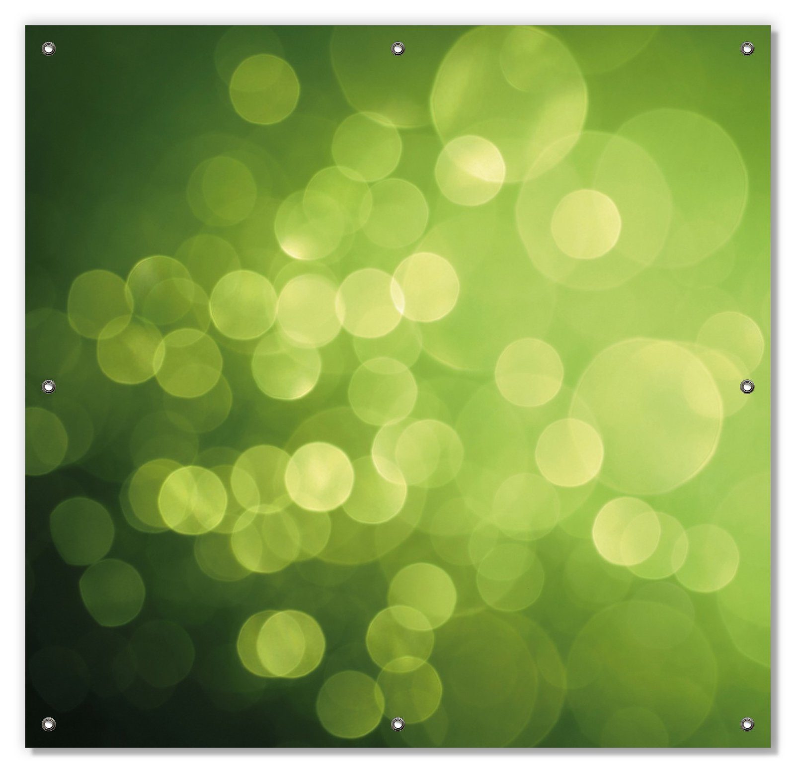 Sonnenschutz Abstrakte grüne Kreise grüne Lichtpunkte, Wallario, blickdicht, mit Saugnäpfen, wiederablösbar und wiederverwendbar | Fensterfolien