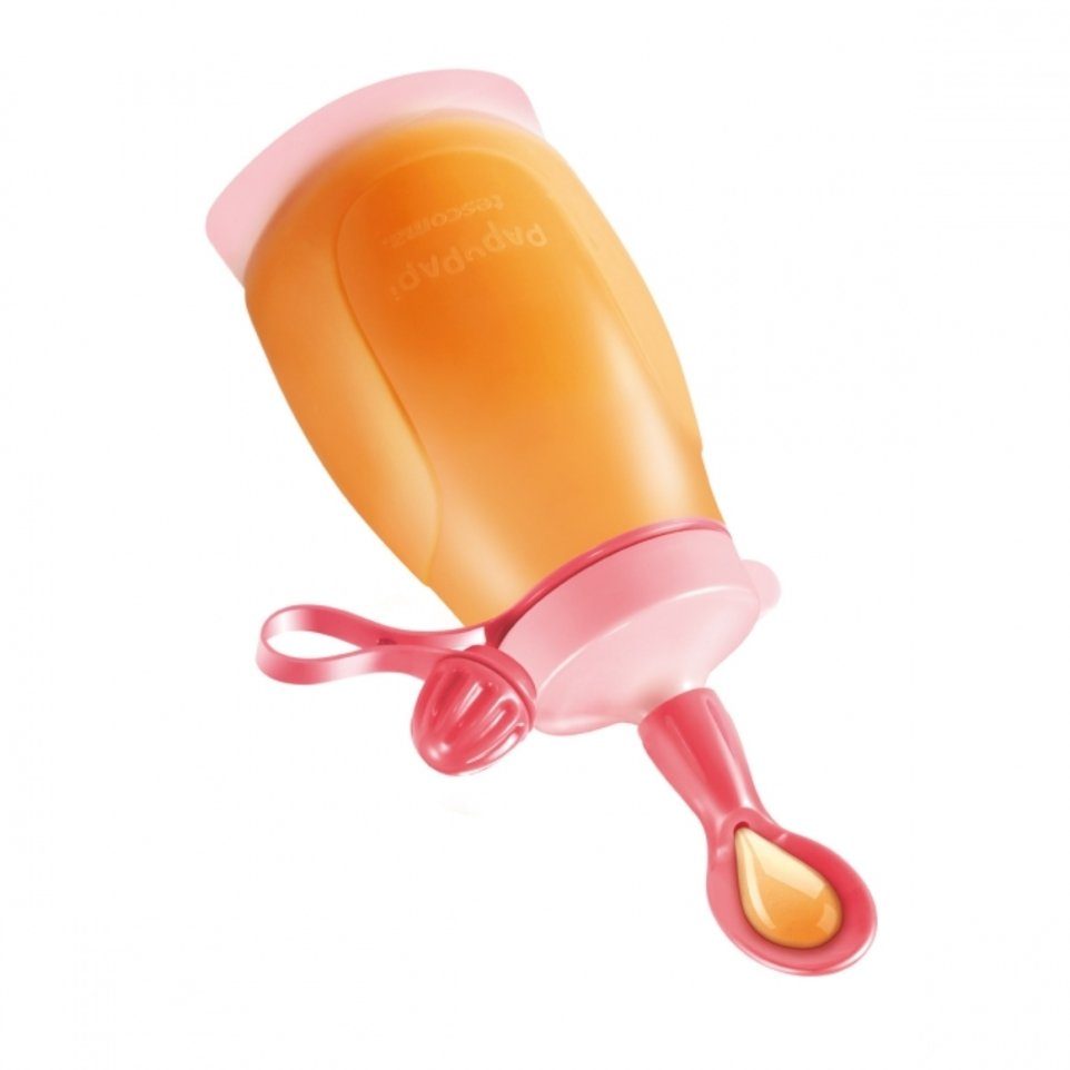 Biegsame ml, Löffel inkl. blau, aufschraubbarem PAPU Löffel, mit PAPI Trinkflasche Tescoma 200 Trinkflasche rosa