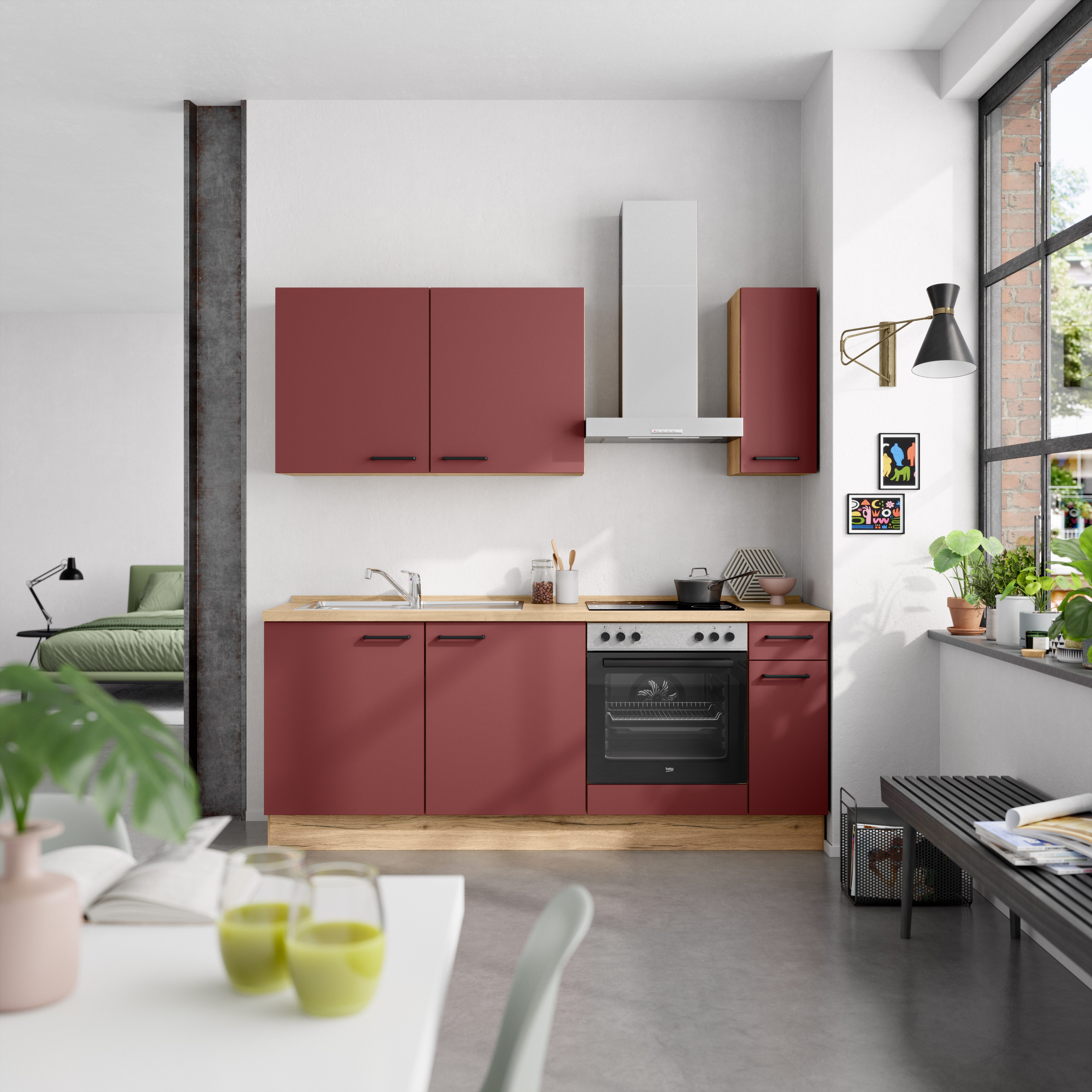 nobilia® Küchenzeile "Easytouch I", NEU: individuell anpassbar mit gratis Profi-Beratung, vormontiert, Breite 210 cm, Ausrichtung wählbar, wahlw. mit E-Geräten
