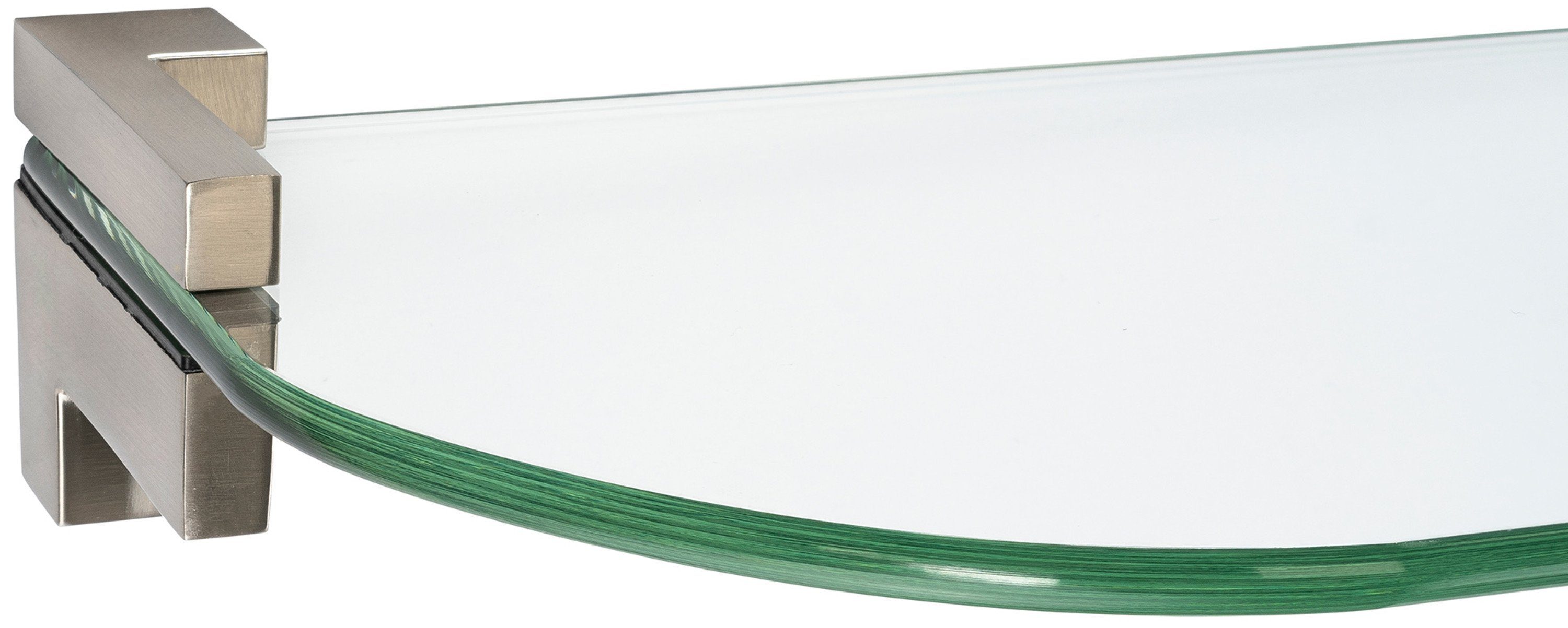 Wandregal ESG-Sicherheitsglas + Glasboden klar ib aus x cm Wandregal Clip PIAZZA, 6mm Glasregal 40 - 15 style