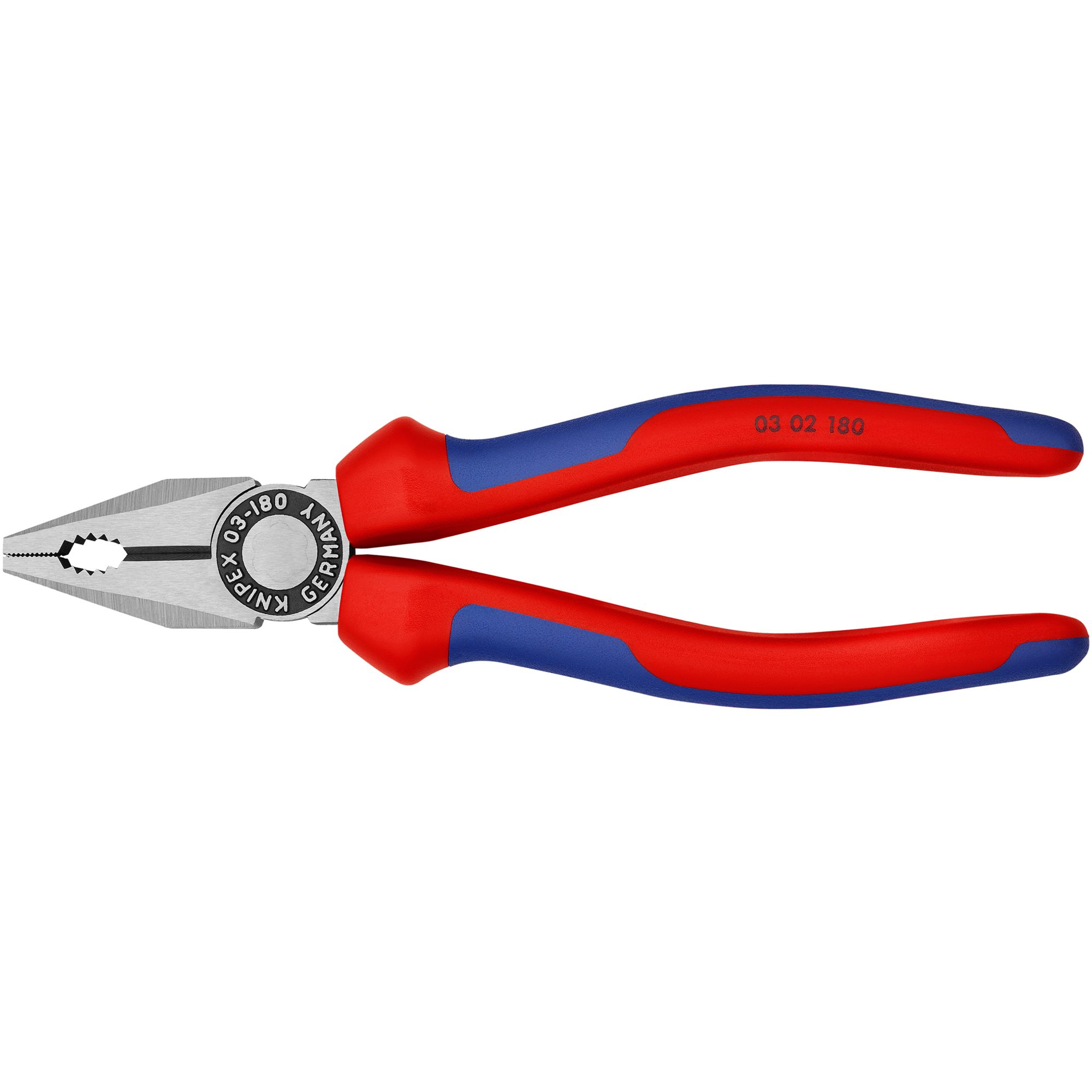 Knipex Kombizange KNIPEX Kombizange 03 02 180, (gezahnte Greifflächen, Schneide mit