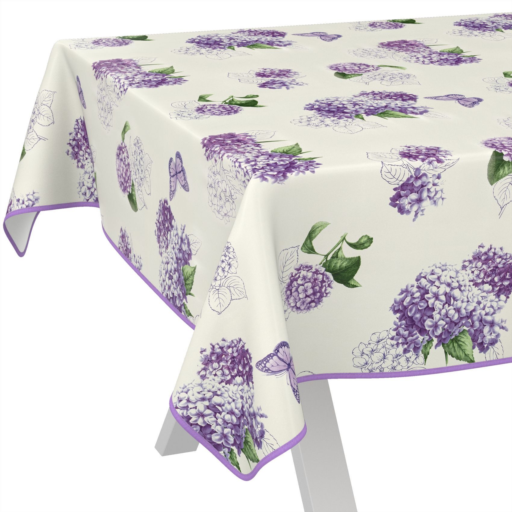 ANRO Tischdecke Wachstuchtischdecke abwaschbar Flieder Blume Tischwäsche (E günstig online kaufen