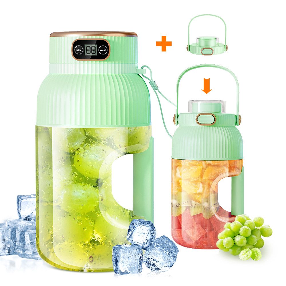 Fine Life Pro Standmixer Smoothie-Maker Portable, wiederaufladbar, 1200ml Standmixer, Weiß