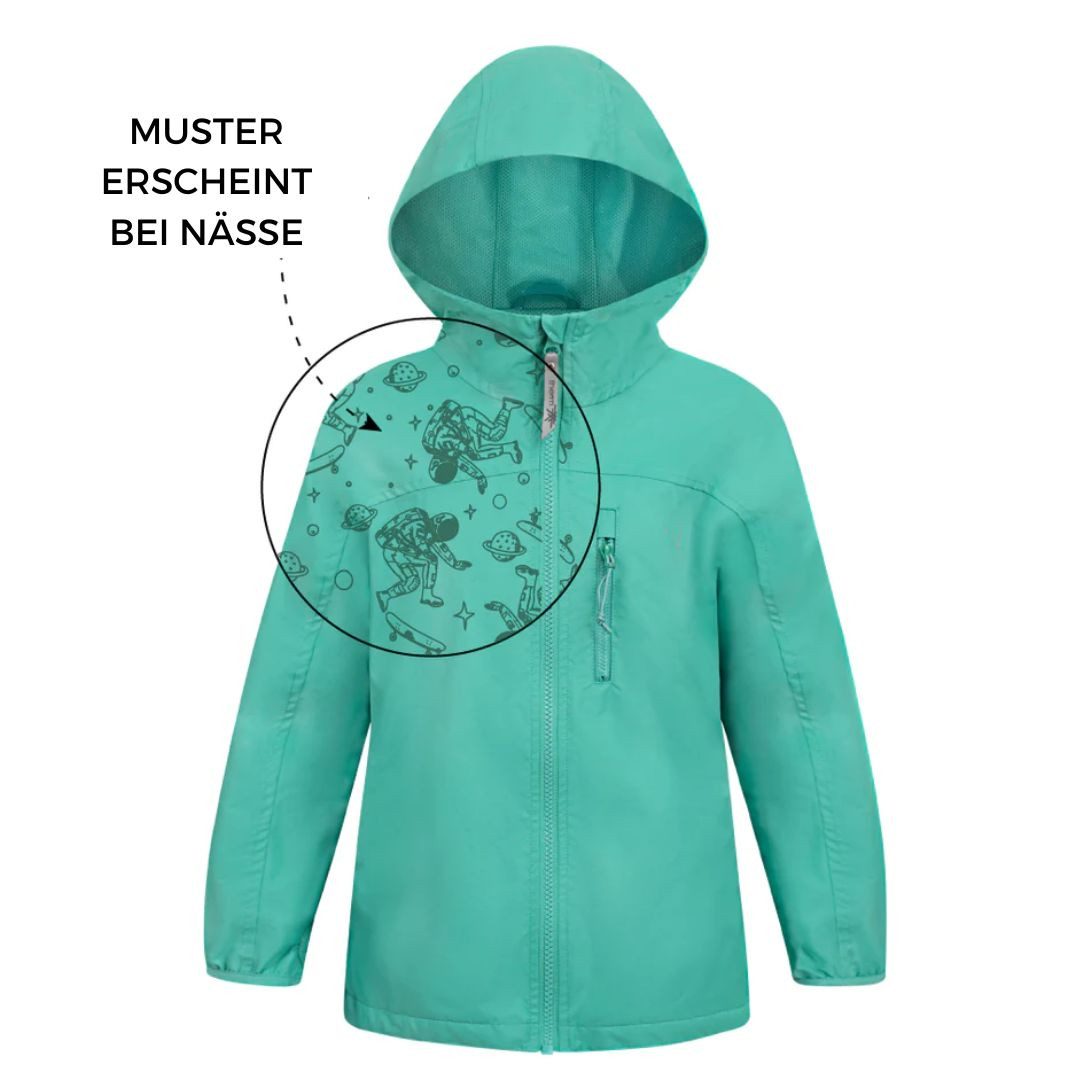 Regenjacke Rainshell Jacke mit magischem Effekt mit Mesh Inlay für Kinder