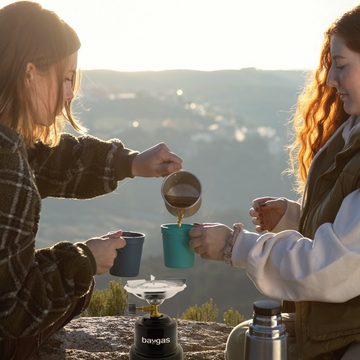 baygas Gaskocher Baygas Campingkocher Metallkörper Schwarz,1- Flammig für Outdoor