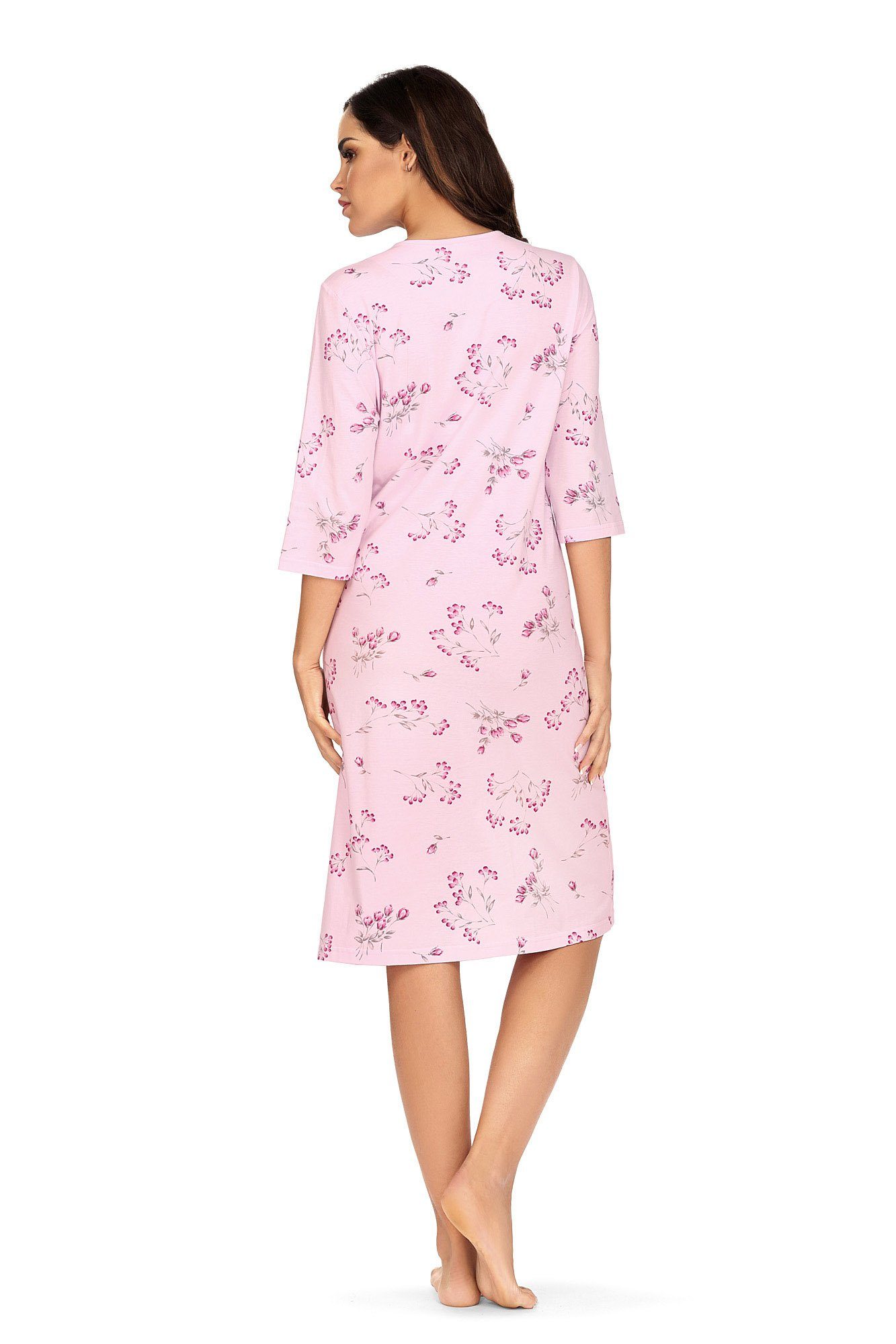 Blumendruck (Set, rose Sleepshirt ca.110cm Damen Set) 1-tlg., Nachthemd comtessa Baumwolle Nachthemd