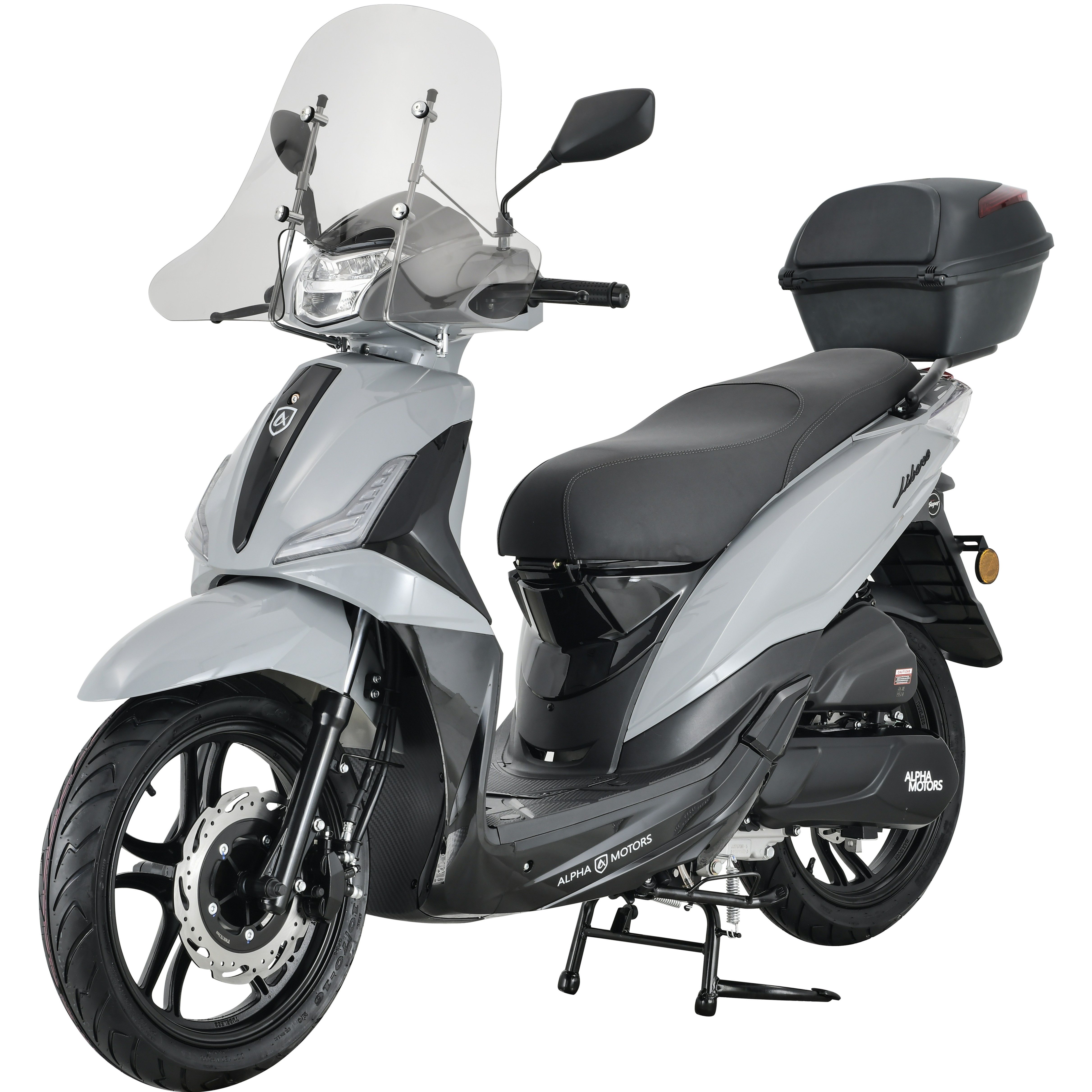 Alpha Motors Motorroller Motorroller Libero 125 ccm 90 km/h 16" inkl. Topcase und Windschild, 125 ccm, 90 km/h, Euro 5