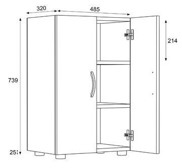 VCM Schuhschrank Holz Großer Schuhschrank Schuhkommode Ulas 3 (1-St)