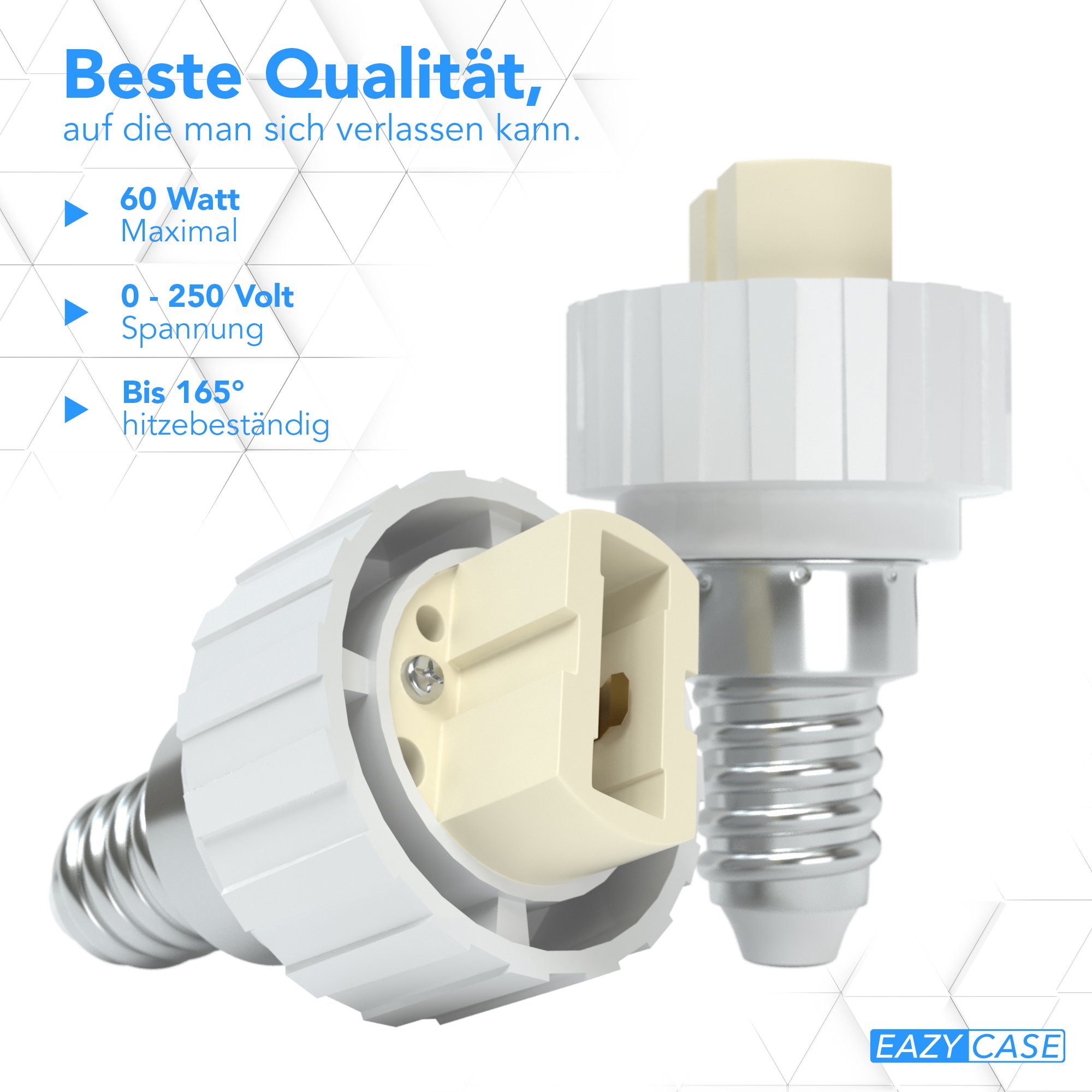 EAZY CASE Lampenfassung Lampensockel Sets E14 auf G9 Adapter Fassung Lampe Stecker Glühbirne, (Spar-Set), Lampenadapter E14 zu G9 Adapter Lampen LED Halogen Energiesparlampen