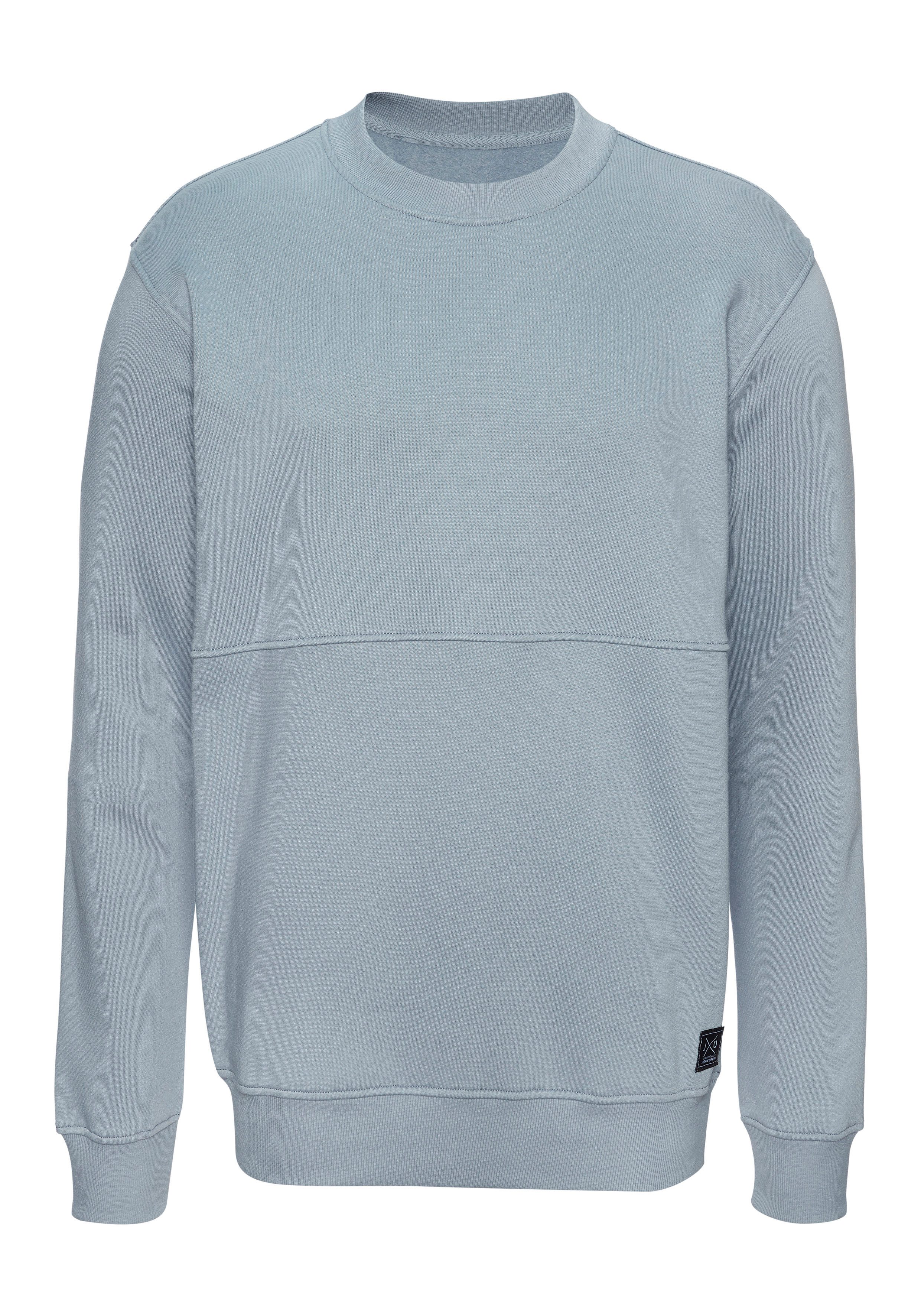 John Devin Sweatshirt - Pullover mit modischen Teilungsnähten Langarm, Sweatshirt mit Rundhals, Baumwollmischung. € 29,99