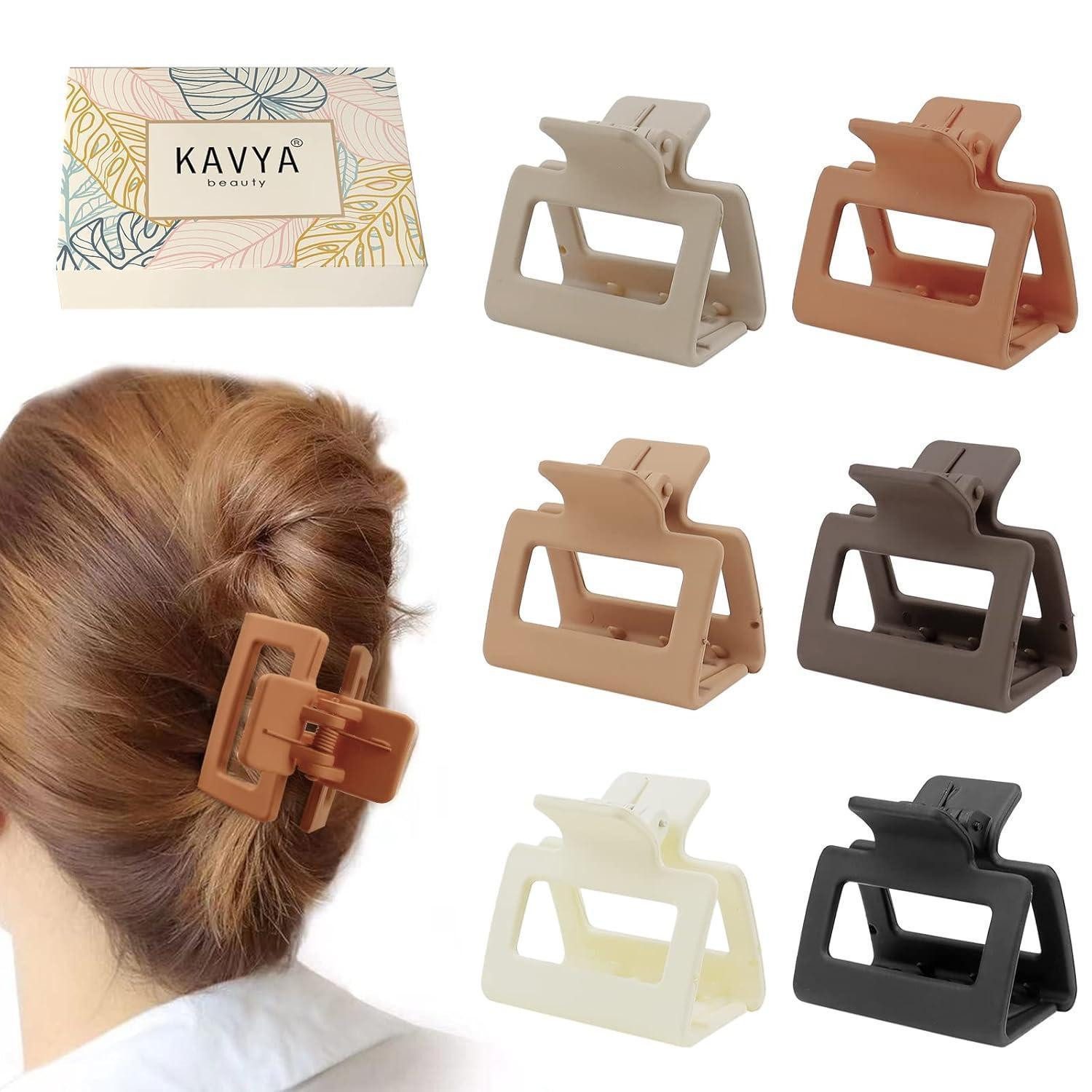 LuxusKollektion Haarklammer Haarklammer Set Damen 6 Stück Klein Rutschfest Matt 5,1cm