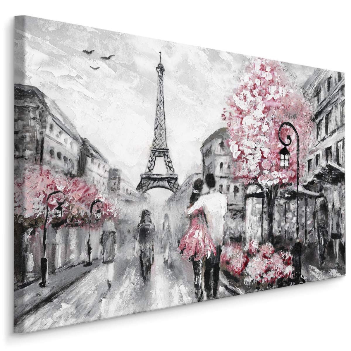 Muralo Leinwandbild Architektur – Leinwandbild Wandbild Kunstdruck Wohnzimmer, Gebäude (1 St), Paris – Stadt – Frankreich, 30 x 20 cm, aufhängefertig