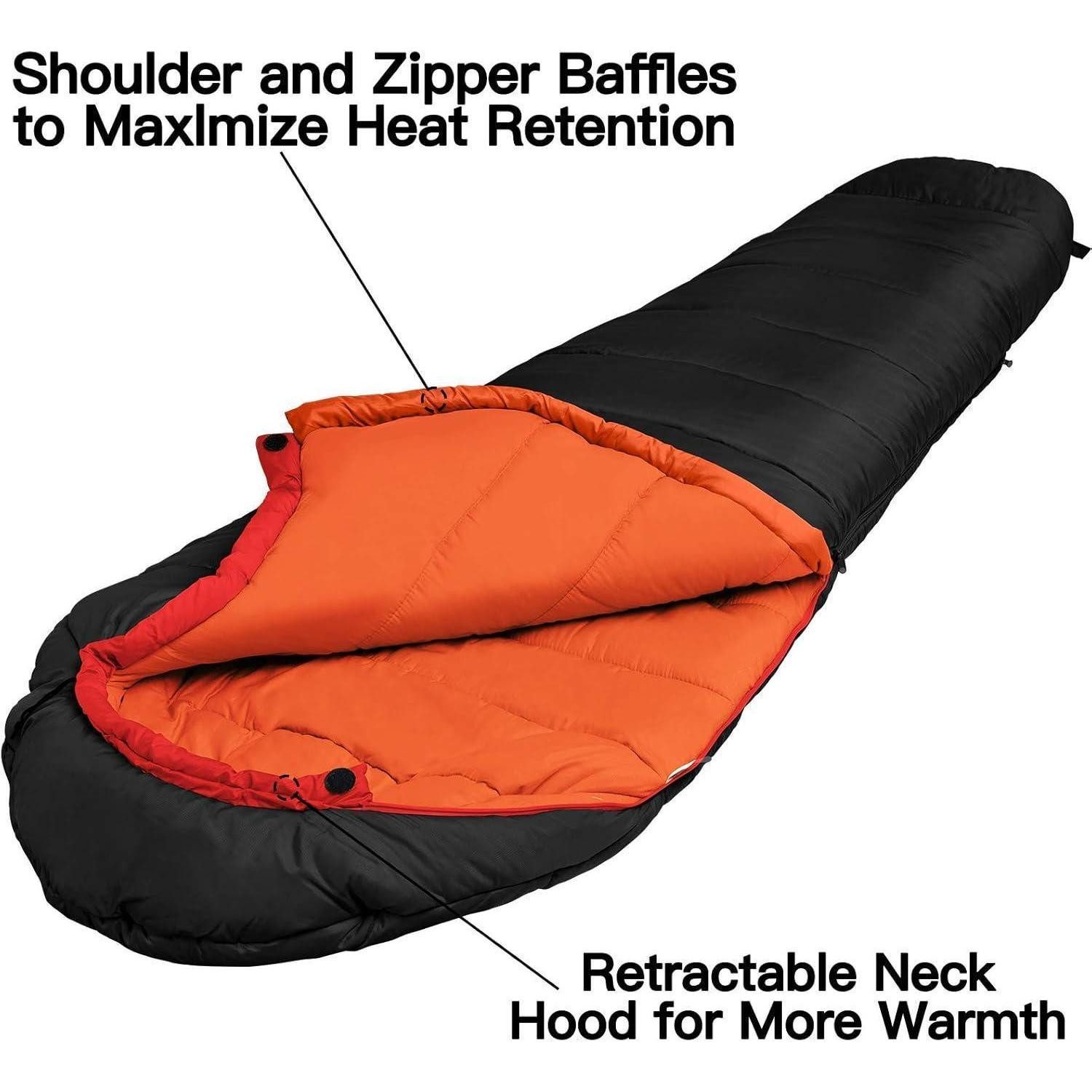Bessport Mumienschlafsack Schlafsack Mumienschlafsack -10 ℃ - 15 ℃ Winter Camping Outdoor Reise