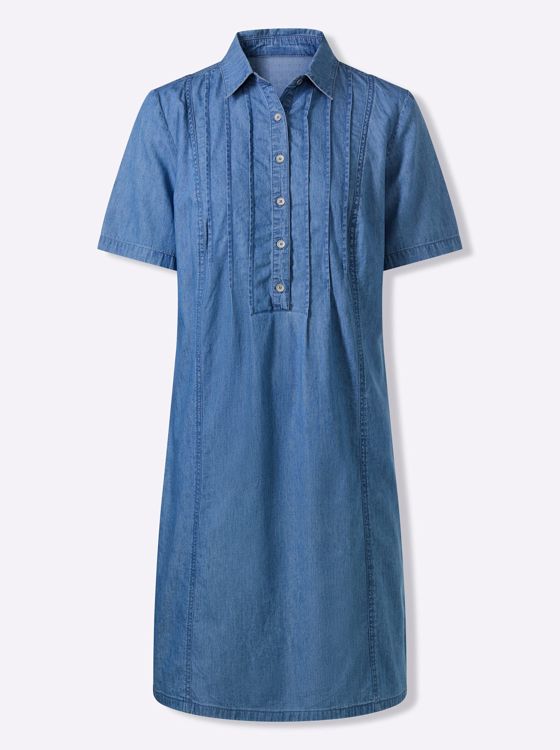 Etuikleid Jeans-Kleid Kurzarm