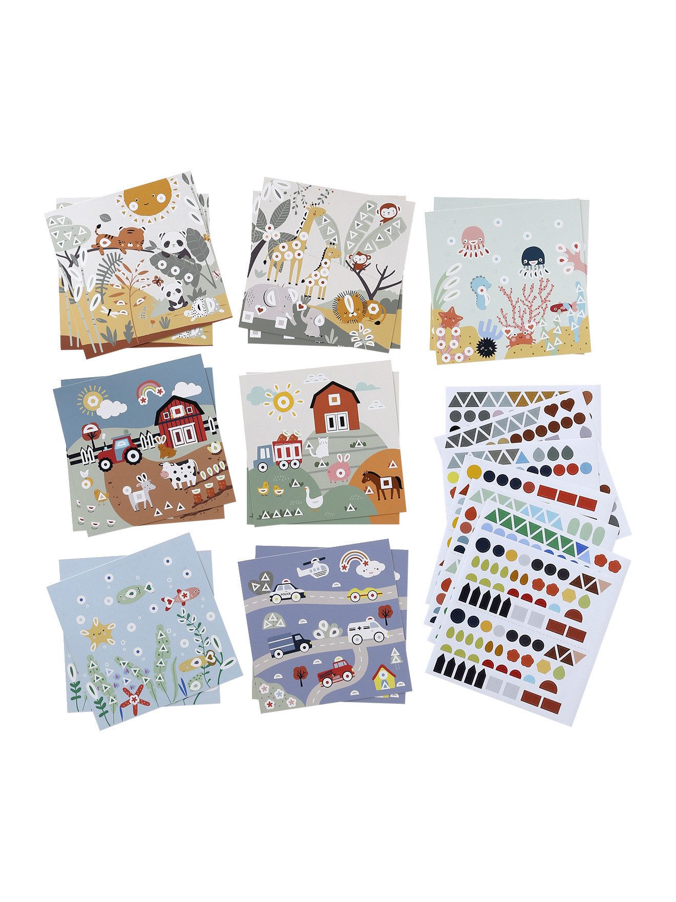 vertbaudet Tafel Set mit geometrischen Stickern für Kinder