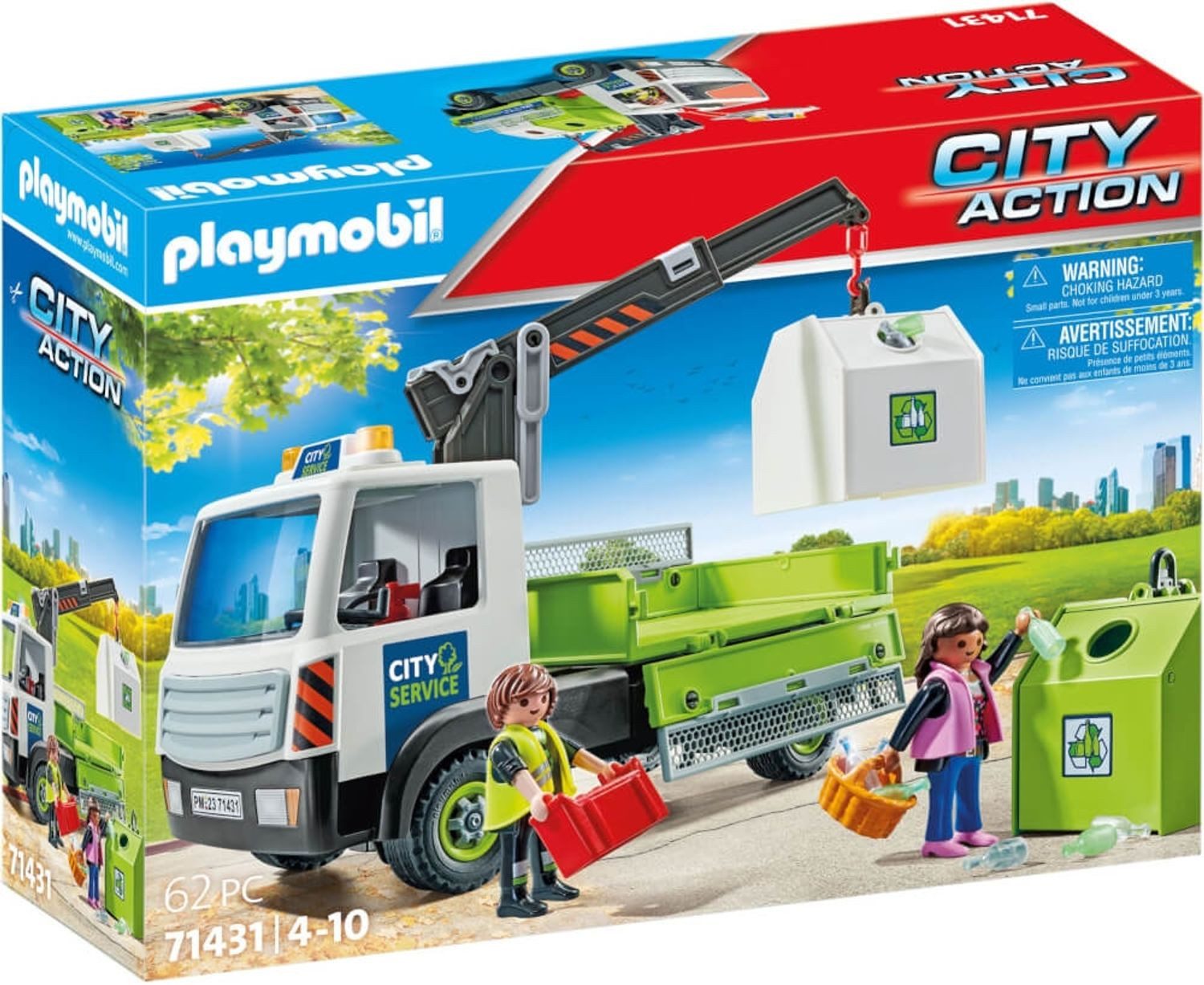 Playmobil® City Life Altglas-LKW mit Container Konstruktions-Spielset, (Altglas-LKW mit Container), Made in Europe