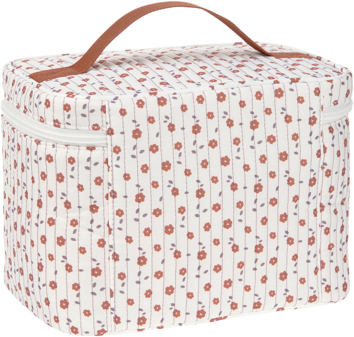 LÄSSIG Wickeltasche Flowers White, Wickeltisch Organizer, PETA-approved vegan