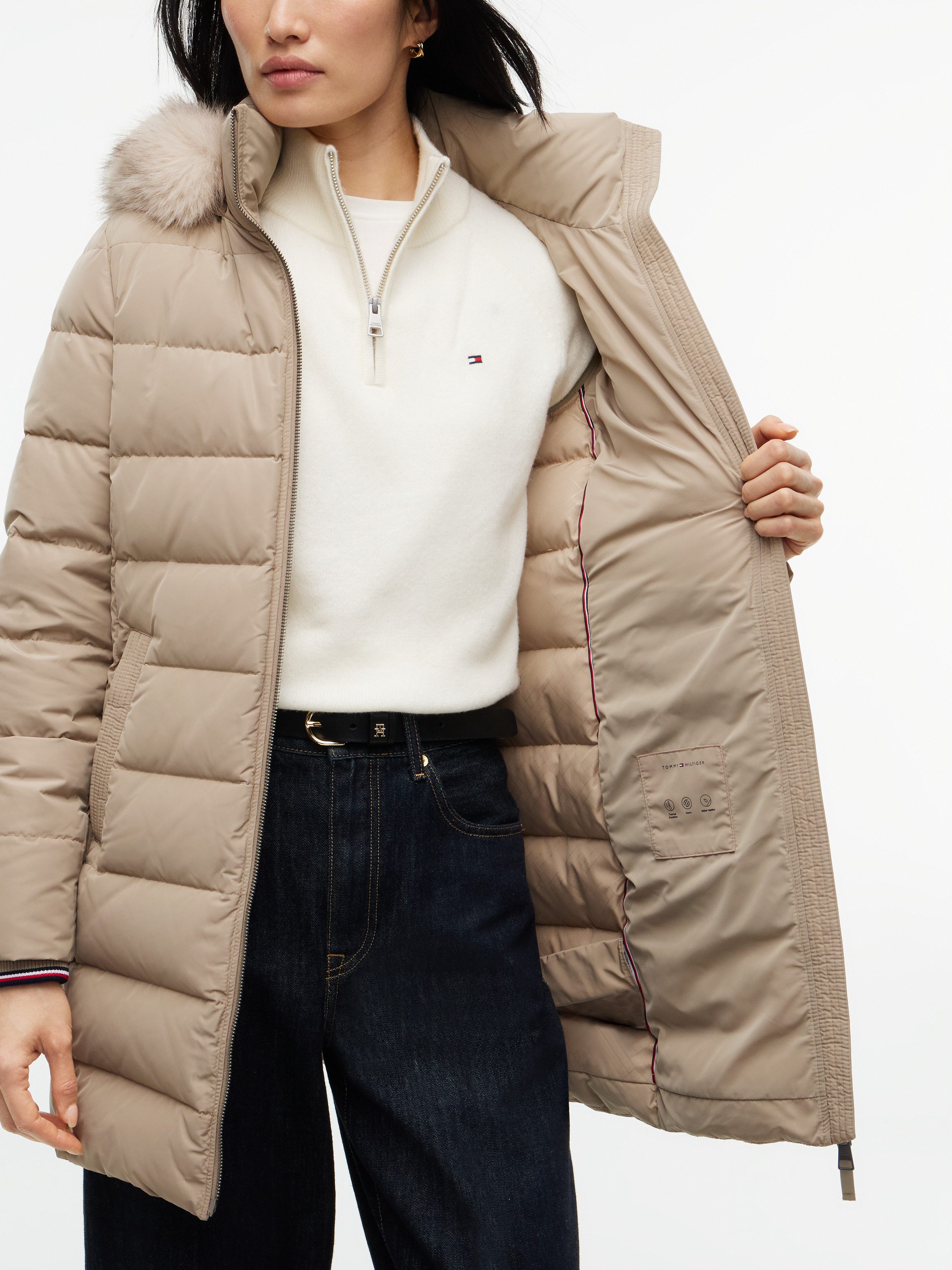 Tommy Hilfiger Steppmantel DOWN HERITAGE TYRA COAT Kunstfaser