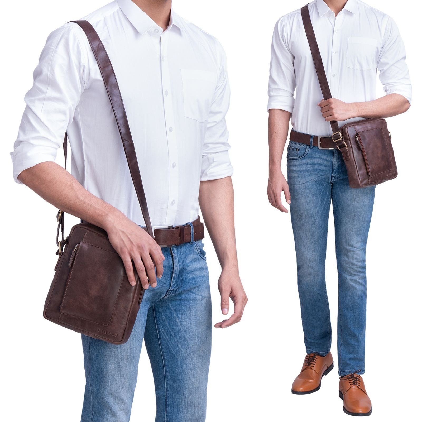 STILORD Schultertasche "Ashton" Herren Leder Tasche günstig online kaufen