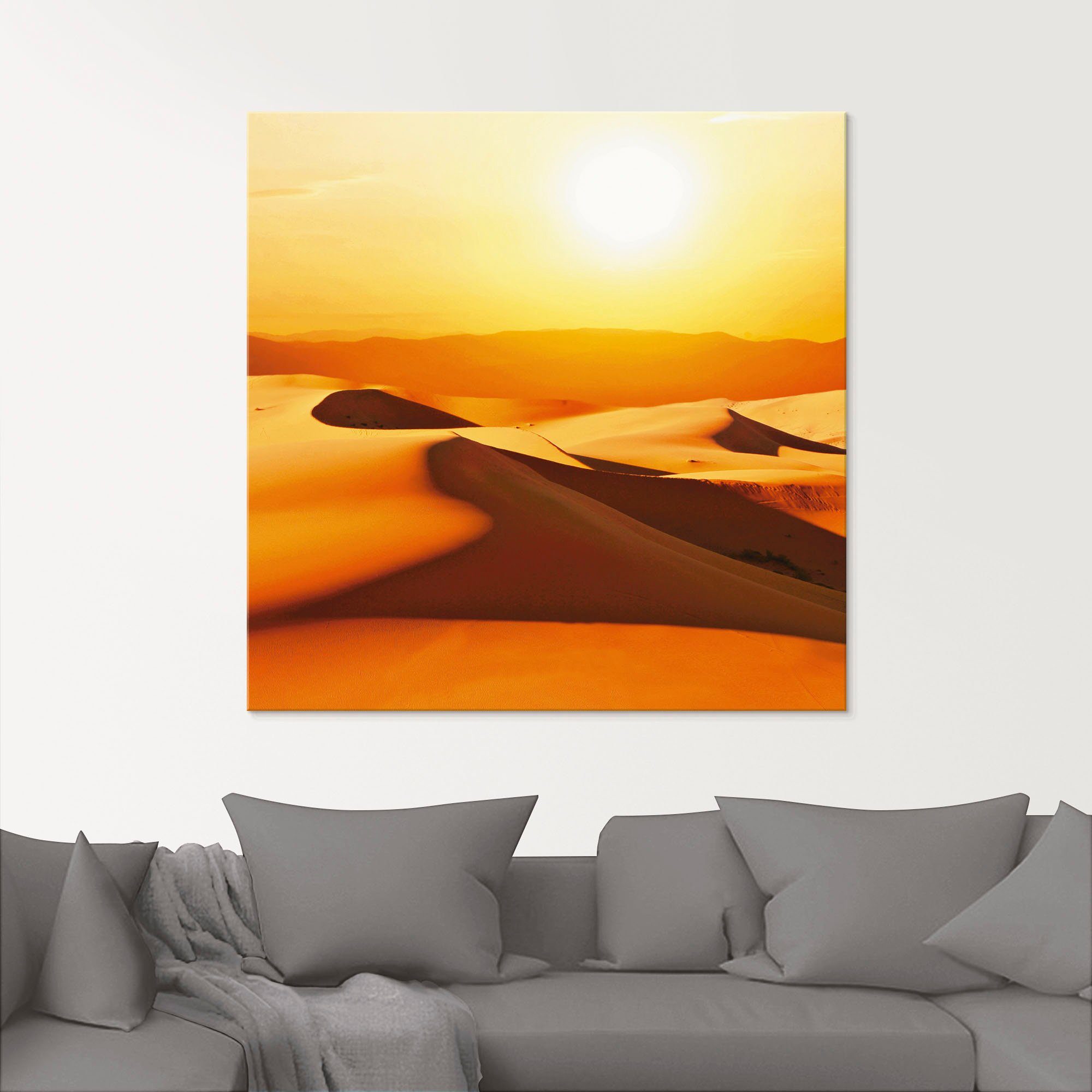 Artland Wüste Glasbild Dünen, in Größen (1 verschiedenen St),