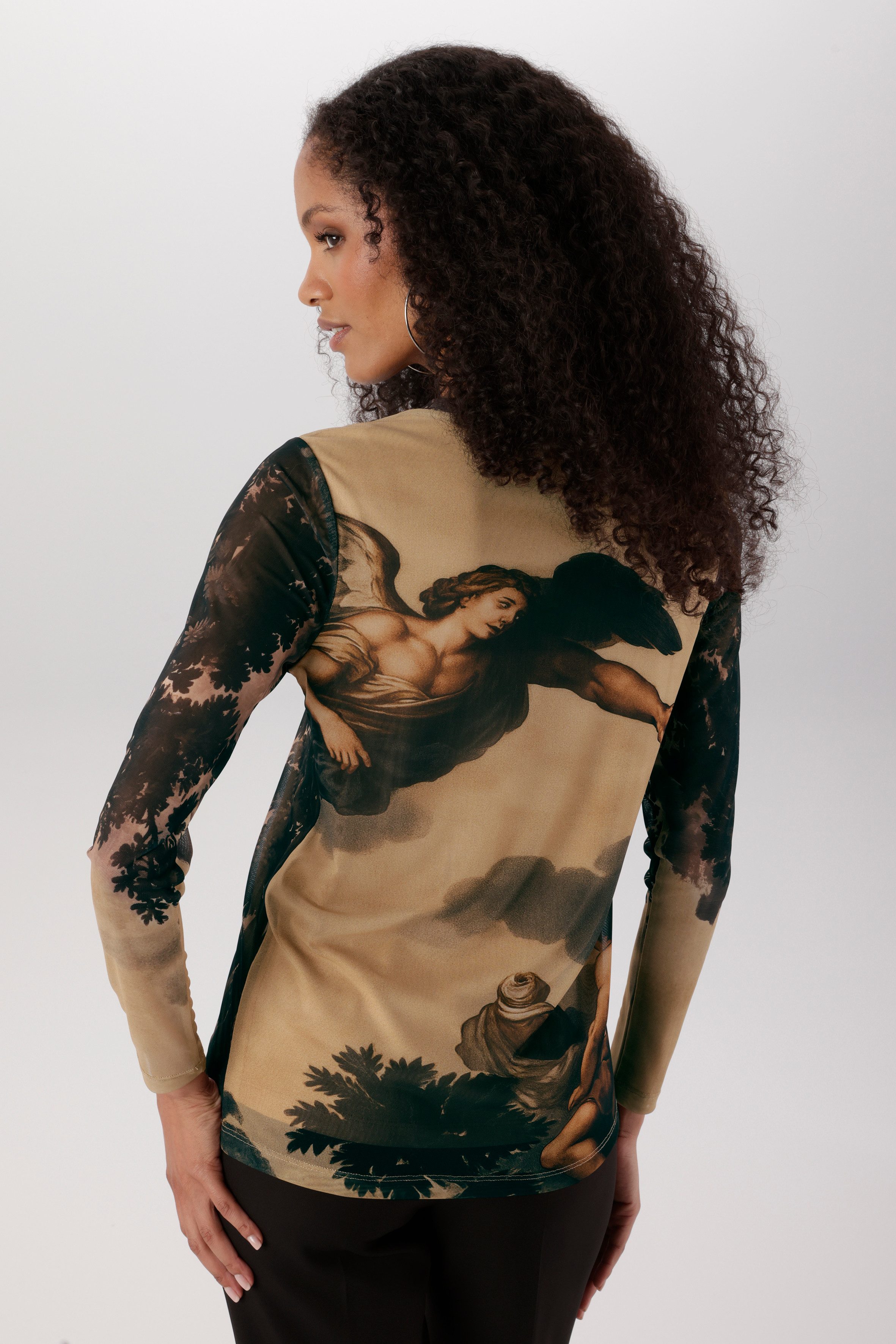 Aniston SELECTED Langarmshirt dezent transparent und Body blickdicht gefüttert - NEUE KOLLEKTION – Bild 2 von 5