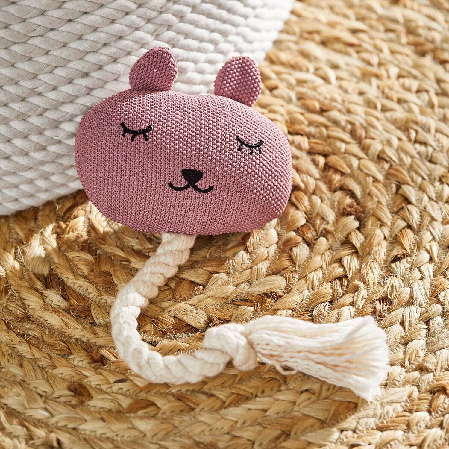 Mirabeau Tierkuscheltier Katzenspielzeug Miezmo rosa/creme, 100% Polyester, Schnur: 100% Baumwolle