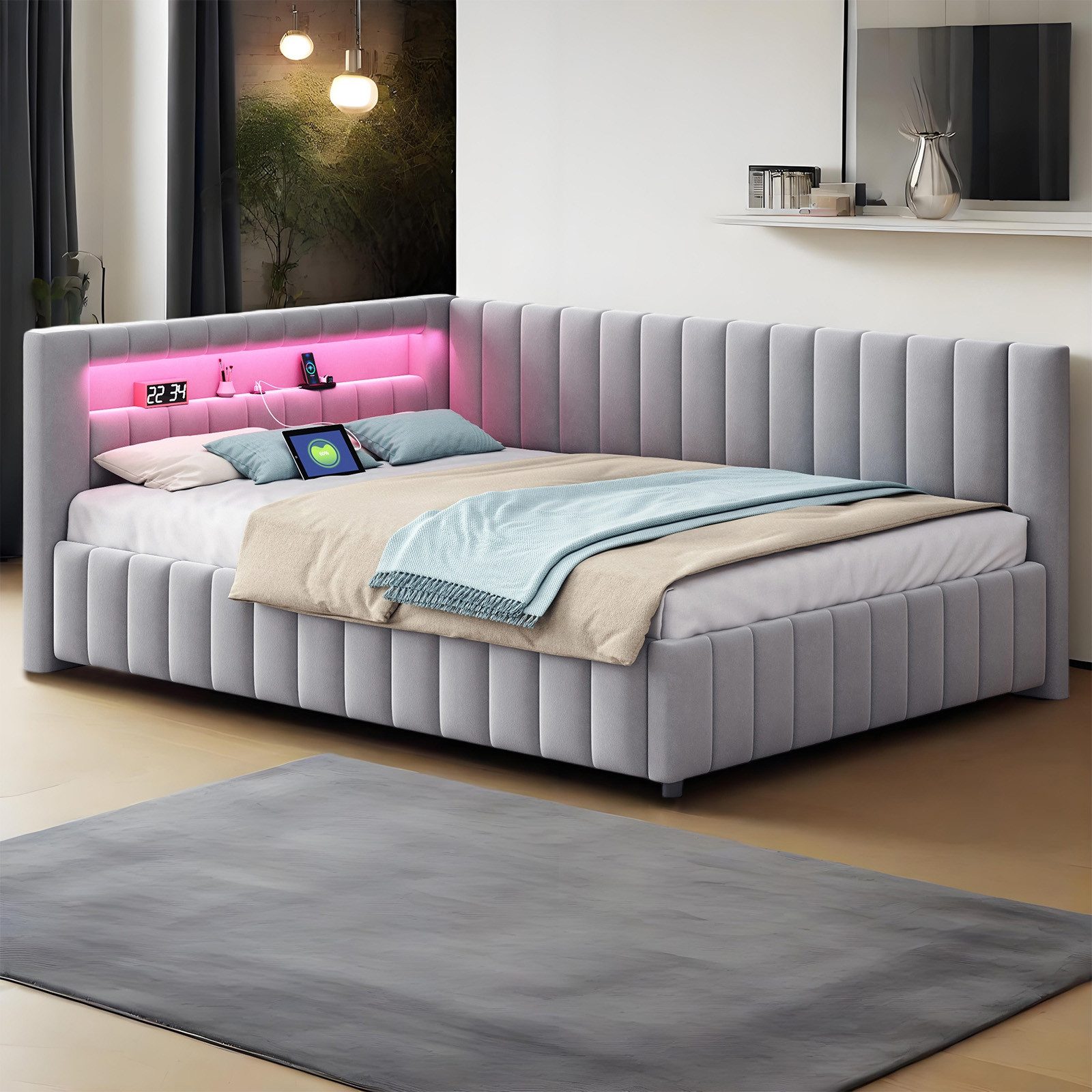 MODFU Polsterbett Daybett Tagesbett Polsterbett Doppelbett Kinderbett Gäste günstig online kaufen