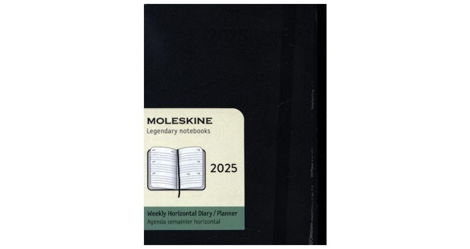 MOLESKINE Terminkalender Moleskine 12 Monate Wochenkalender 2025, Pocket, Schwarz