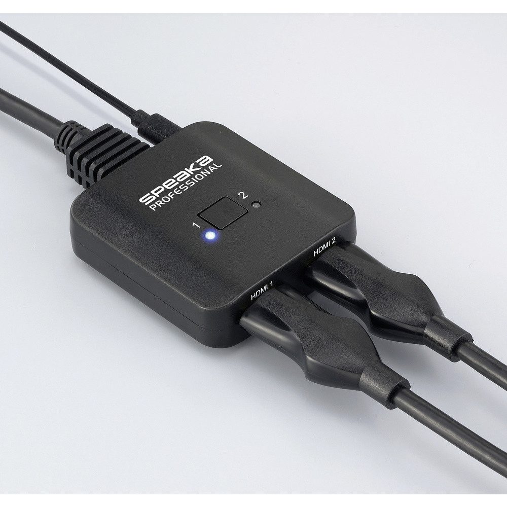 SpeaKa Professional SpeaKa Professional SP-HDMIBS-100 2 Port HDMI-Switch Ultra HD-fähig, b Netzwerk-Adapter – Bild 4 von 5