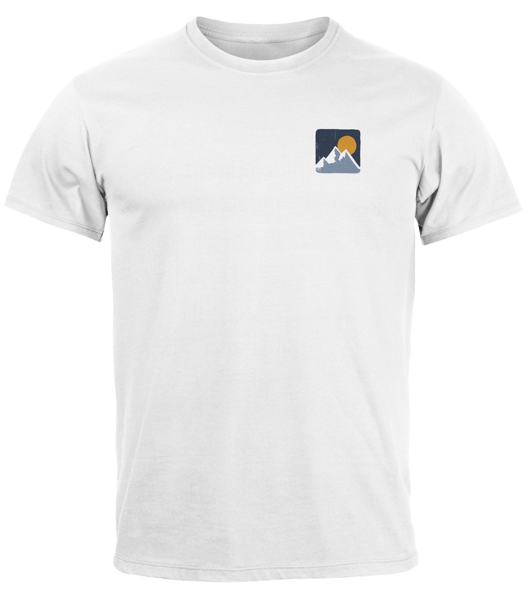 Print-Shirt Herren T-Shirt Backprint Berge Wandern Berg-Grafik Vintage Retro