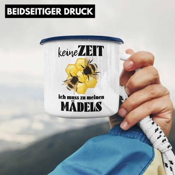 Trendation Thermotasse Trendation - Imker Geschenk Emaille Tasse Bienenzucht KaffeeEmaille Tasse Geschenkideen Bienenzüchter Bienen Zuebhör